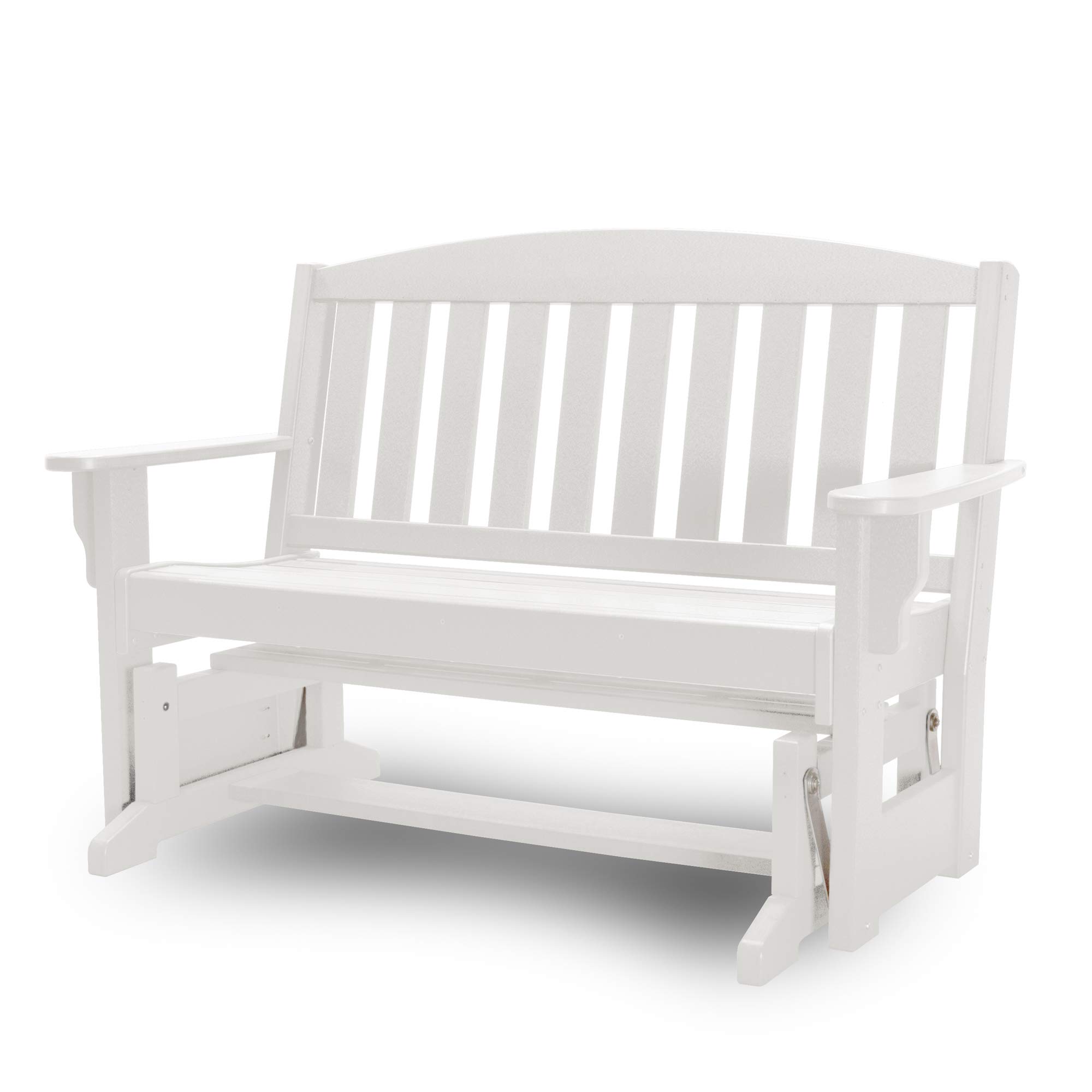 Original Pawleys Island White Glider Bench - Handcrafted in The Carolinas with Durable Durawood & Stainless Steel Hardware - Perfect for Porch, Garden, and Outdoor Relaxation