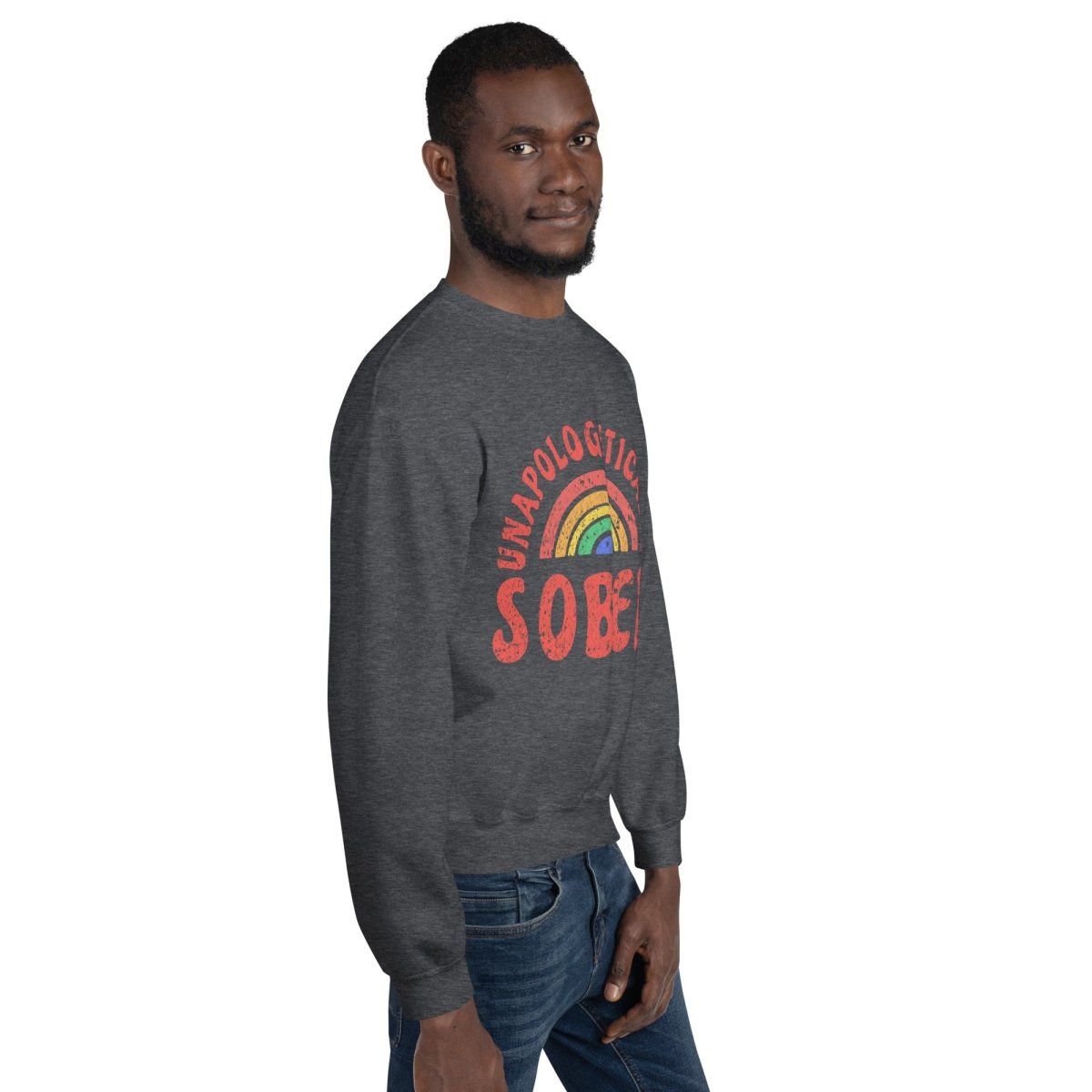 Unapologetically Sober Rainbow Pride Unisex Sweatshirt - LGBTQ+ Ally Apparel for Pride Month, Sobriety Celebration & Everyday Wear