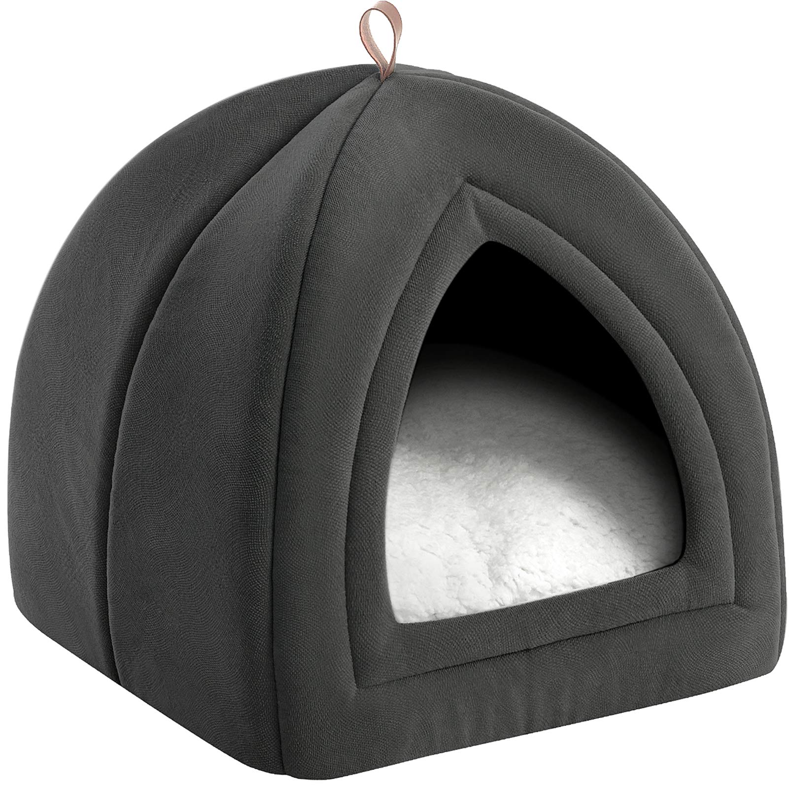 Bedsure 2-in-1 Cat Bed & Dog Bed - 15/19 Inch Washable Pet Bed with Removable Cushion, Cozy Cat Cave & Indoor Cat House for Kittens and Small Dogs - Perfect for Living Room, Bedroom or Outdoor Use