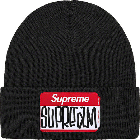 Supreme Gonz Nametag Beanie - Black Winter Hat for Men & Women - Stylish & Warm Skull Cap for Outdoor Activities, Sports & Casual Wear