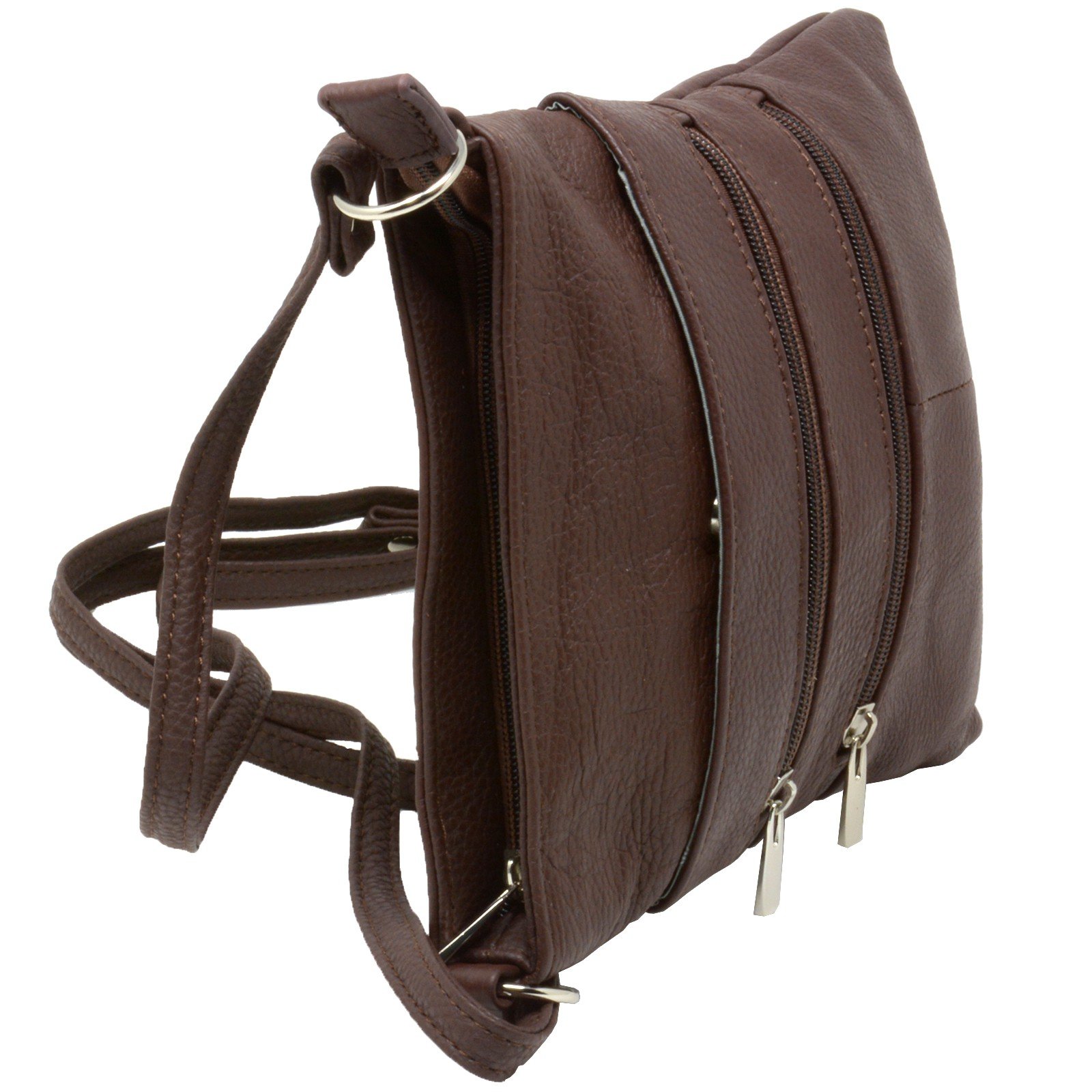 Genuine Leather Organizer Purse - Mini Handbag & Travel Bag with Zipper Shoulder Strap | Perfect for Daily Use, Office, Travel & Shopping