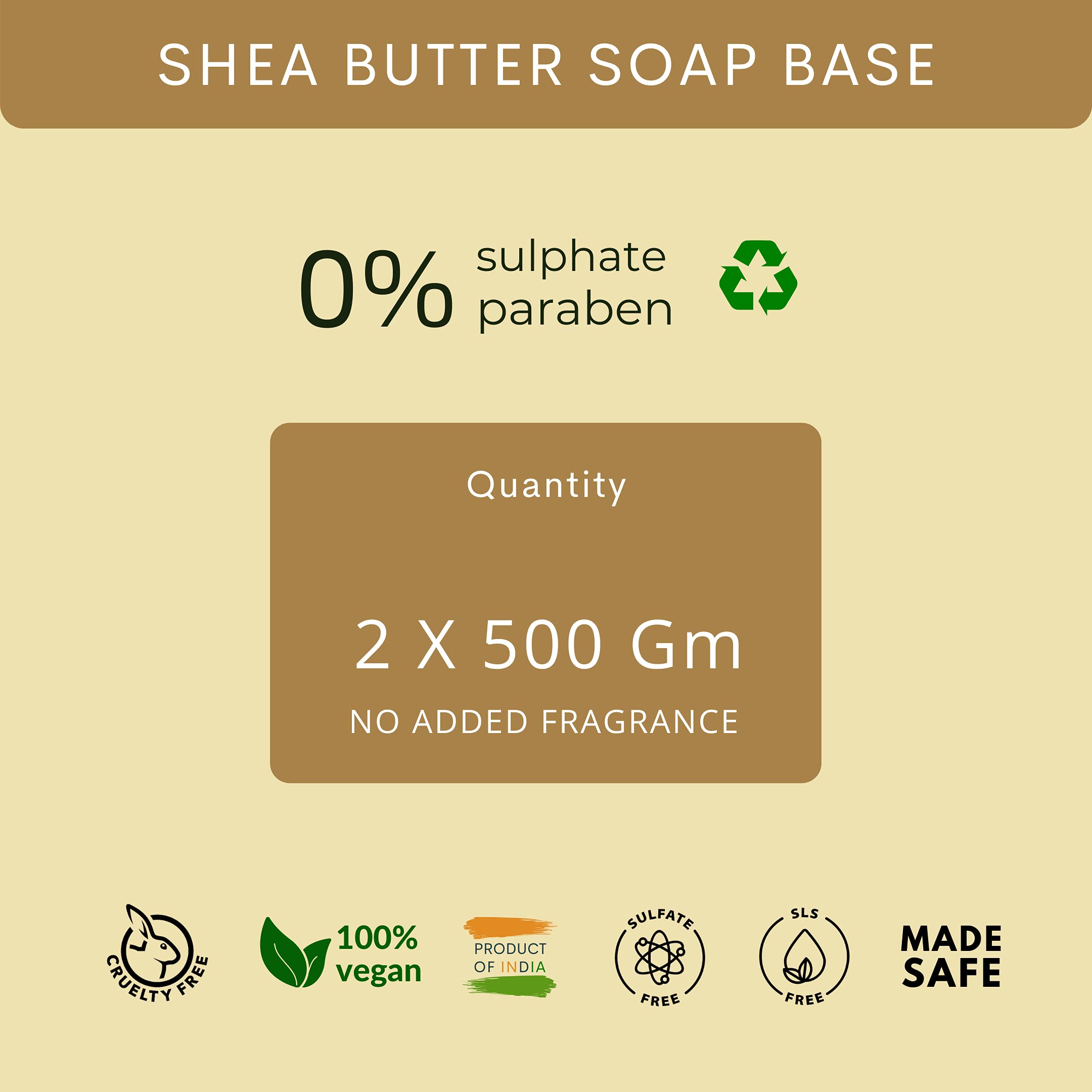 VEDANUM Shea Butter Soap Base with Milk Cream - 1KG Sulfate & Paraben Free Melt and Pour Soap Base for Smooth Skin | DIY Handmade Soap Making, Bath & Body Care, Gift Ideas