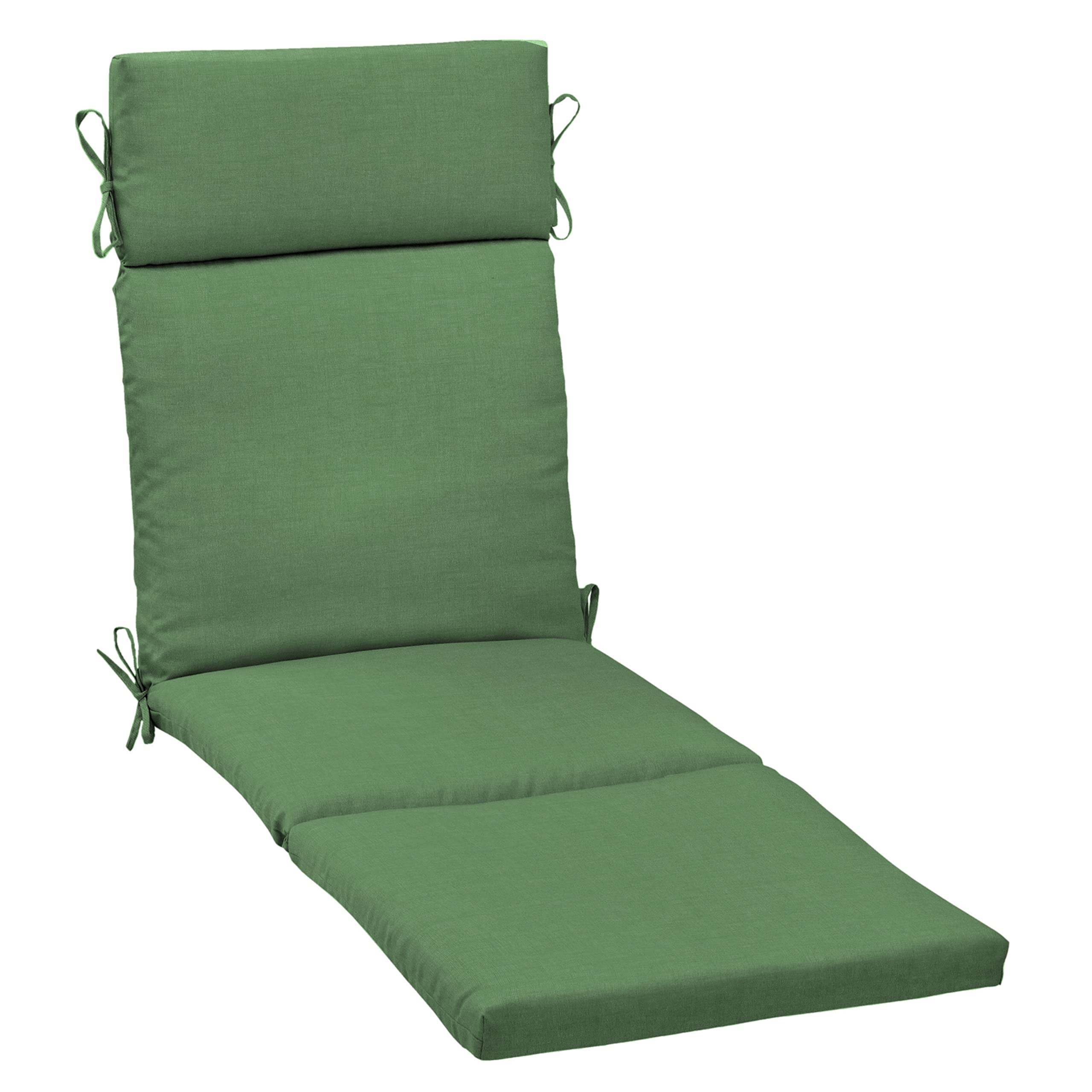 Arden Outdoor Chaise Cushion 21x72 Inches - Waterproof & Fade Resistant Patio Lounge Chair Cushion in Moss Green - Perfect for Poolside, Deck, and Garden Relaxation