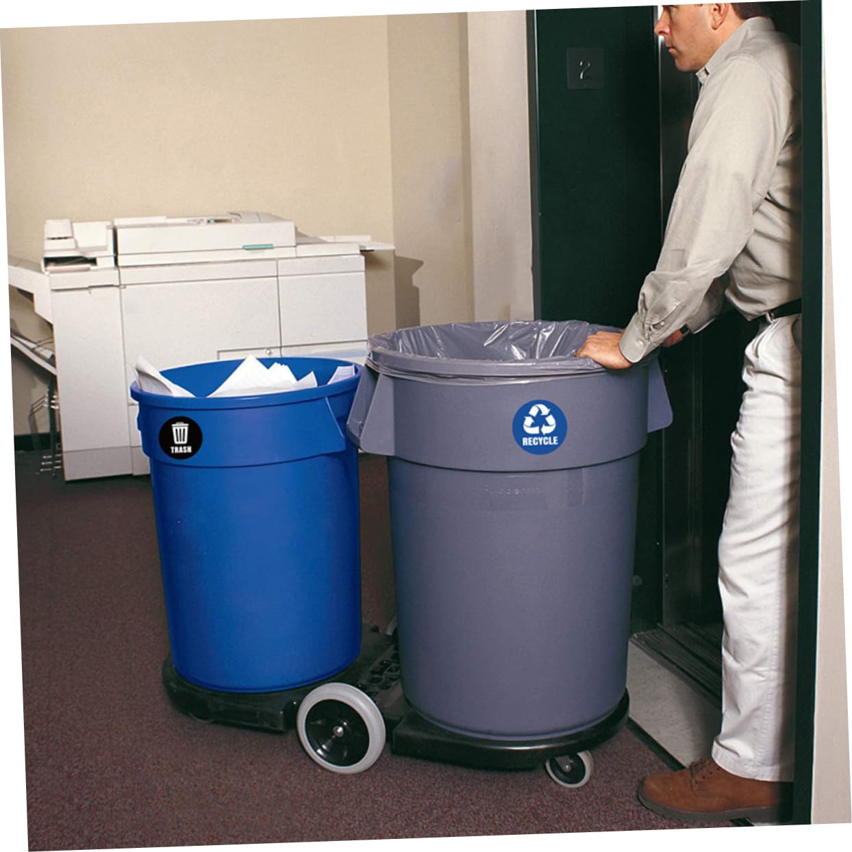 NUOBESTY Recycle & Trash Decal Sticker Set - PVC Waste Sorting Labels for Home & Office Trash Cans - Perfect for Kitchen, Bathroom & Classroom Recycling Bins