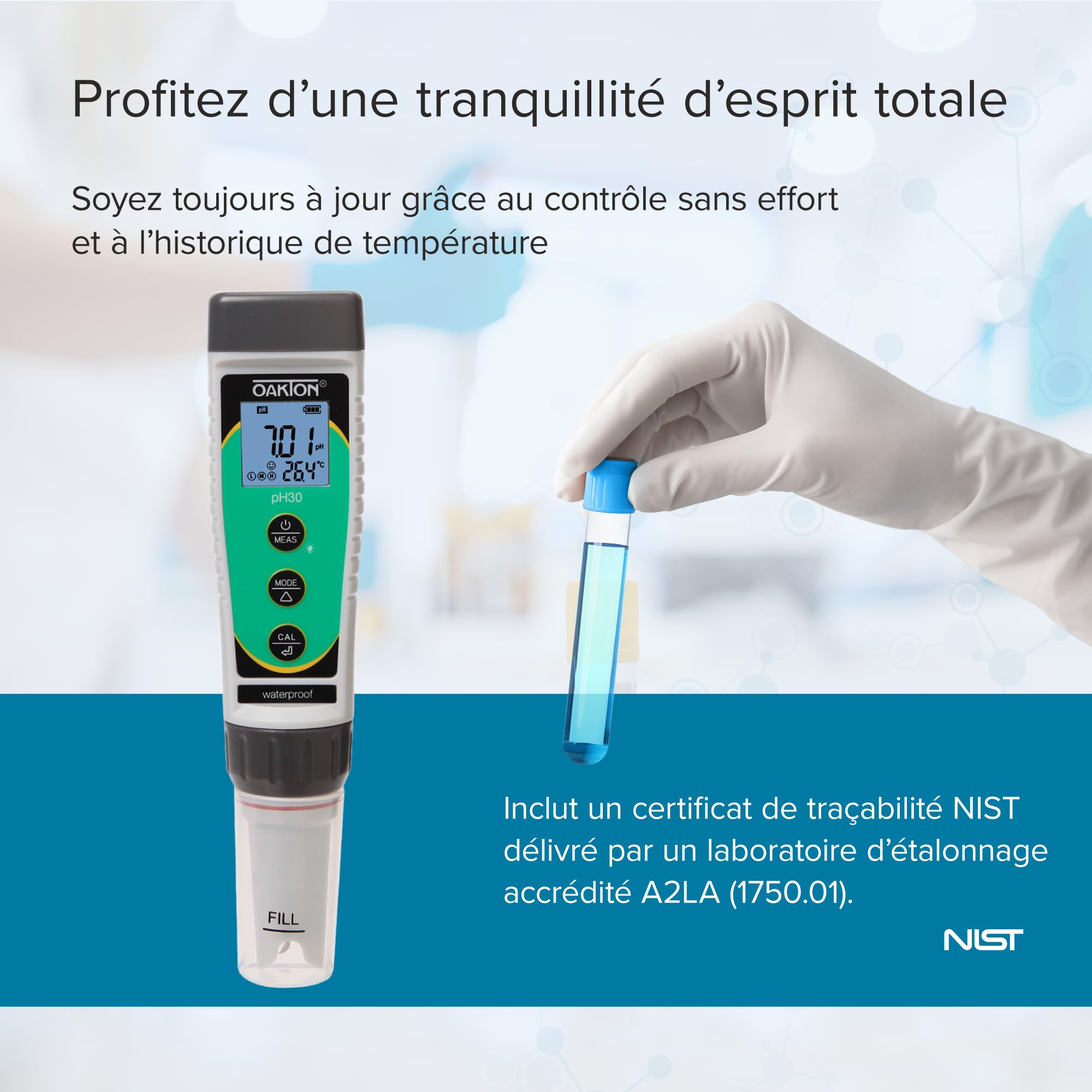 Oakton pHTestr 30 Waterproof pH Meter - Digital Pocket Tester for Water Quality, Aquariums, Pools & Hydroponics | Portable pH Measurement for Labs, Brewing & Outdoor Use