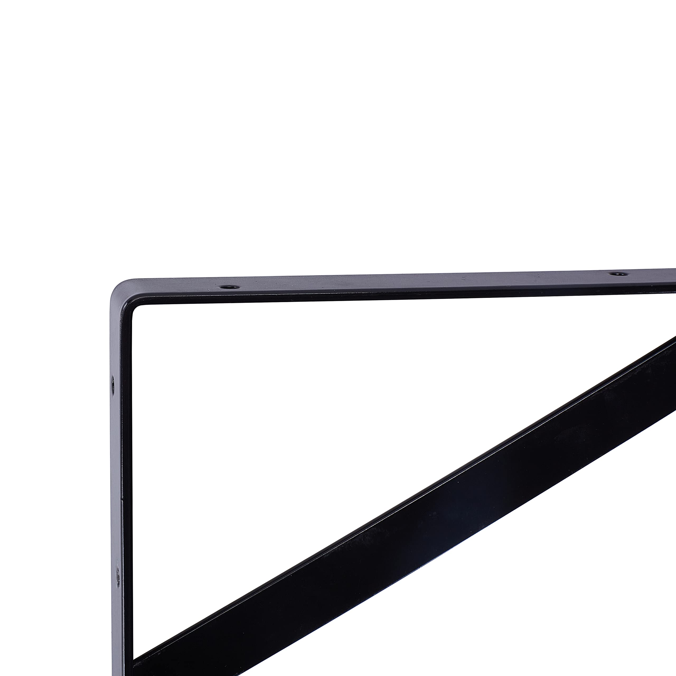 4-Pack 12 Inch Heavy Duty Shelf Brackets - Black Powder-Coated Steel Brackets for Garage Storage, Wall Shelves & Closet Organization - Perfect for Home, Office & Workshop Use