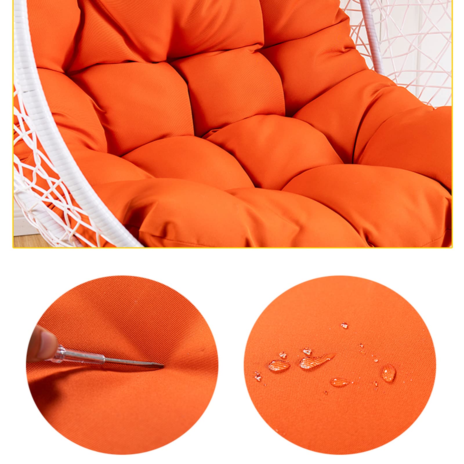 **Rattan Swing Chair Pad - Breathable Wicker Hanging Egg Chair Cushion Cover - Macrame Swinging Chair Hammock Pad for Indoor & Outdoor Use - Perfect for Garden, Patio, Balcony, and Porch Relaxation**