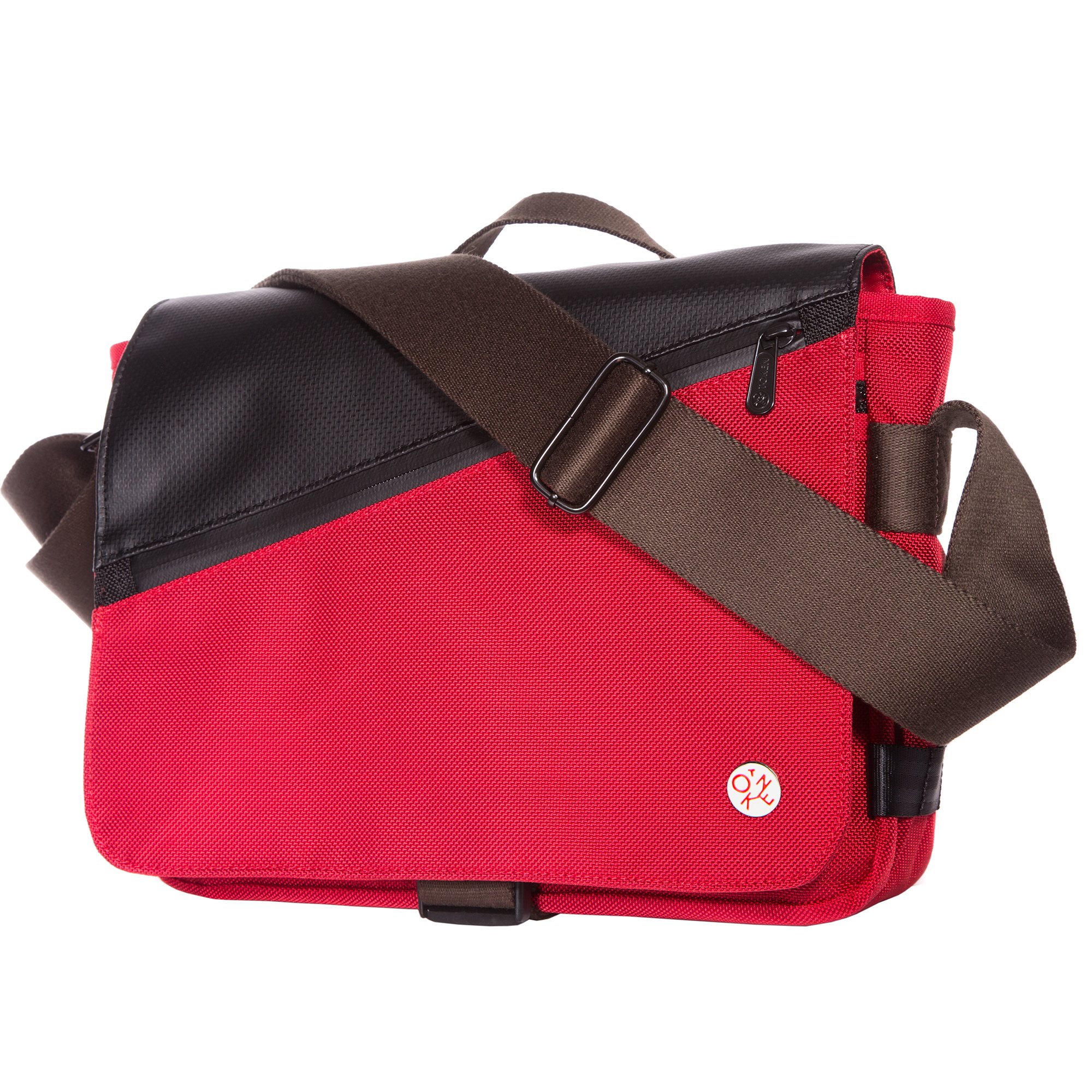 Token Bags Grand Army Shoulder Bag - Small Crossbody Purse for Women, Red Leather Satchel, One Size Fits All - Perfect for Work, Travel & Everyday Use