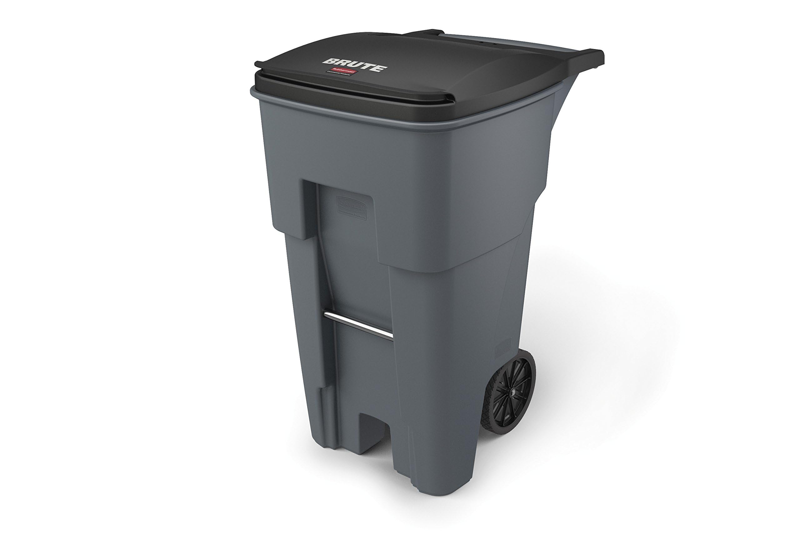 Rubbermaid Commercial BRUTE 65-Gallon Rolling Trash Can with Wheels - Heavy-Duty Plastic Garbage Bin for Restaurants, Hospitals, Offices, Warehouses & Home Use - Ideal for Kitchen Waste, Back-of-House Cleaning & Commercial Disposal Needs