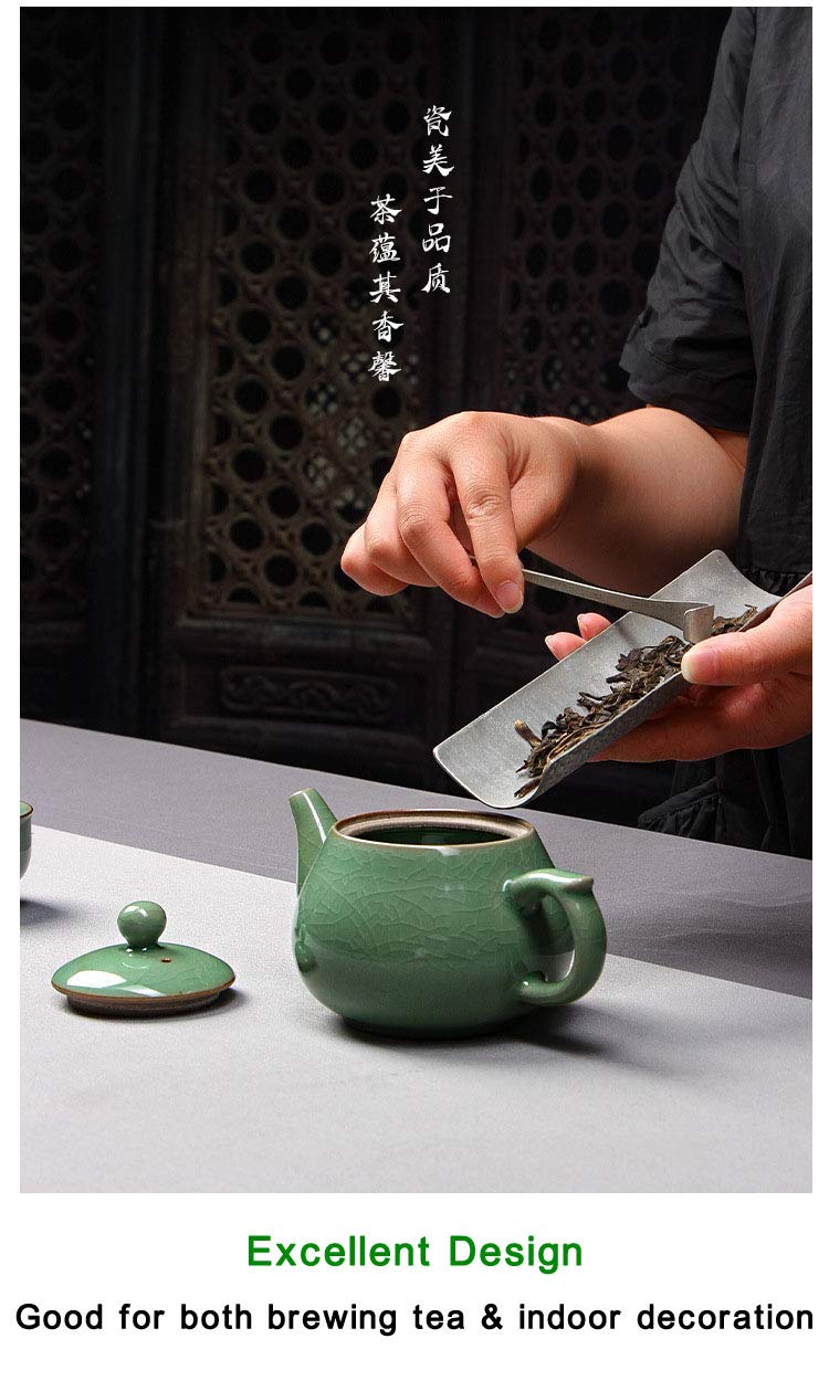 Premium Celadon Teapot - Handcrafted Jade Green Porcelain Teapot for Kung Fu Tea Ceremony | 4 Color Options | Traditional Chinese Tea Set for Home, Office & Gift Giving
