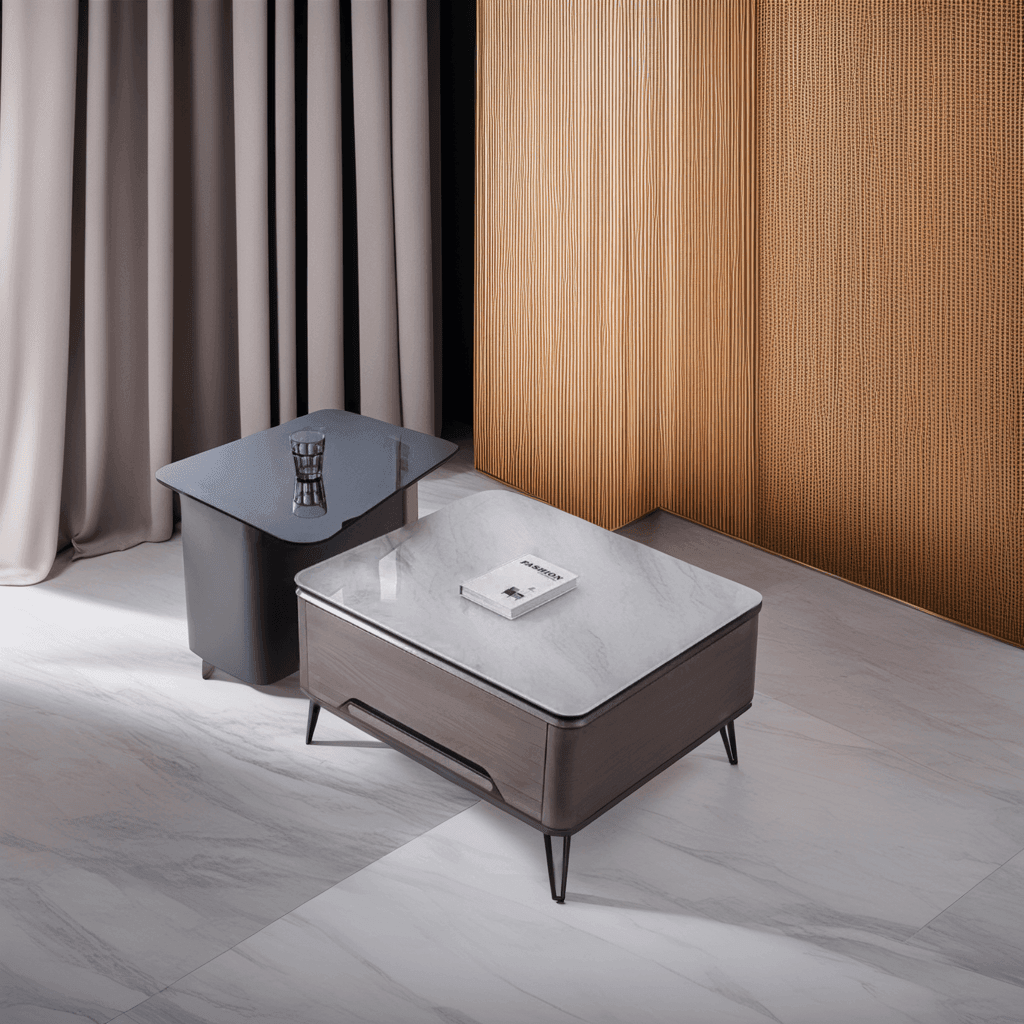 Grayson Polished Stone Nesting Coffee Table Set - Modern Living Room Furniture for Small Spaces, Home Decor, and Stylish Entertaining