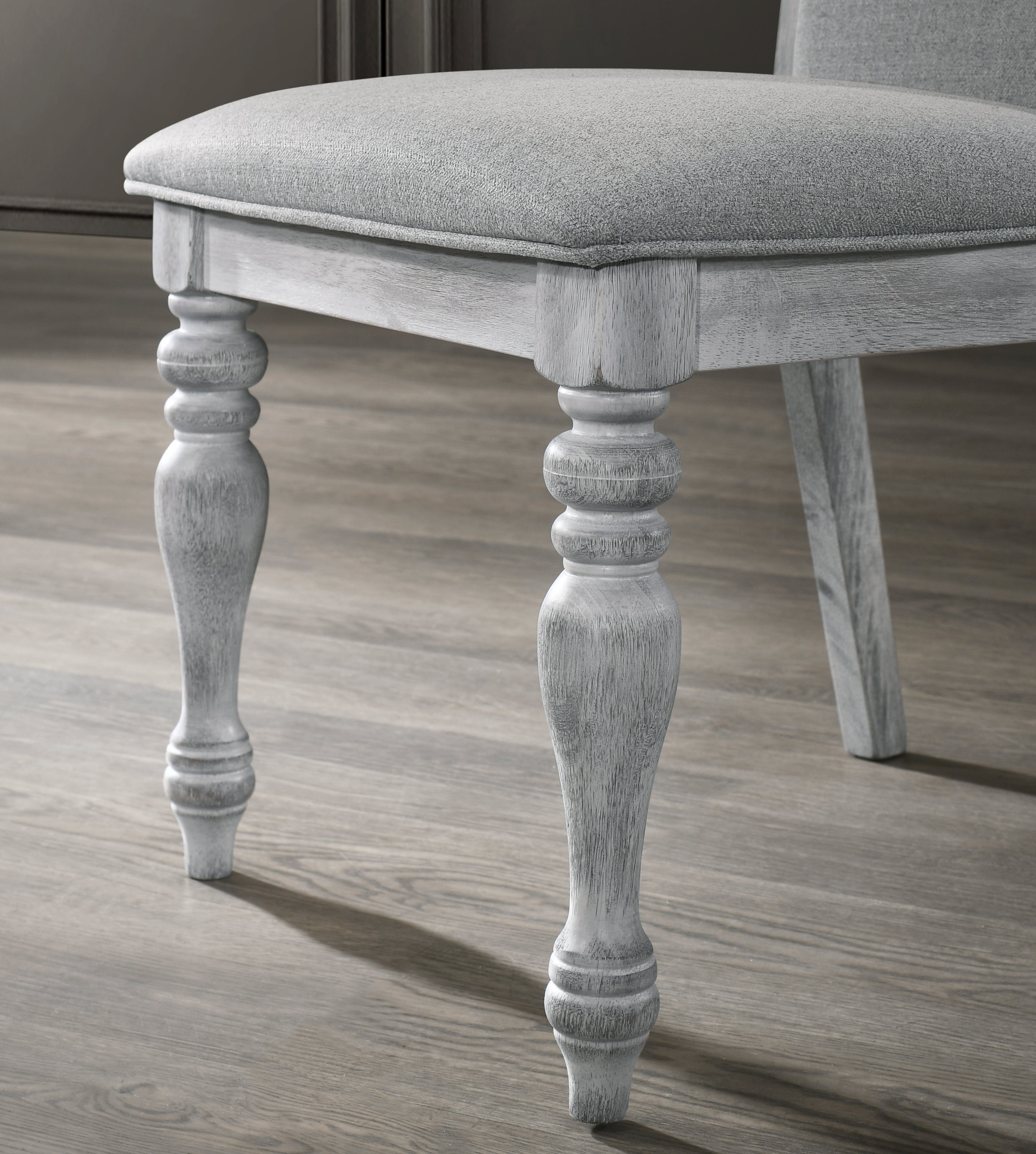 6-Piece Rustic White and Oak Dining Table Set with 4 Upholstered Chairs & Bench - Perfect for Farmhouse Kitchens, Dining Rooms & Small Space Entertaining