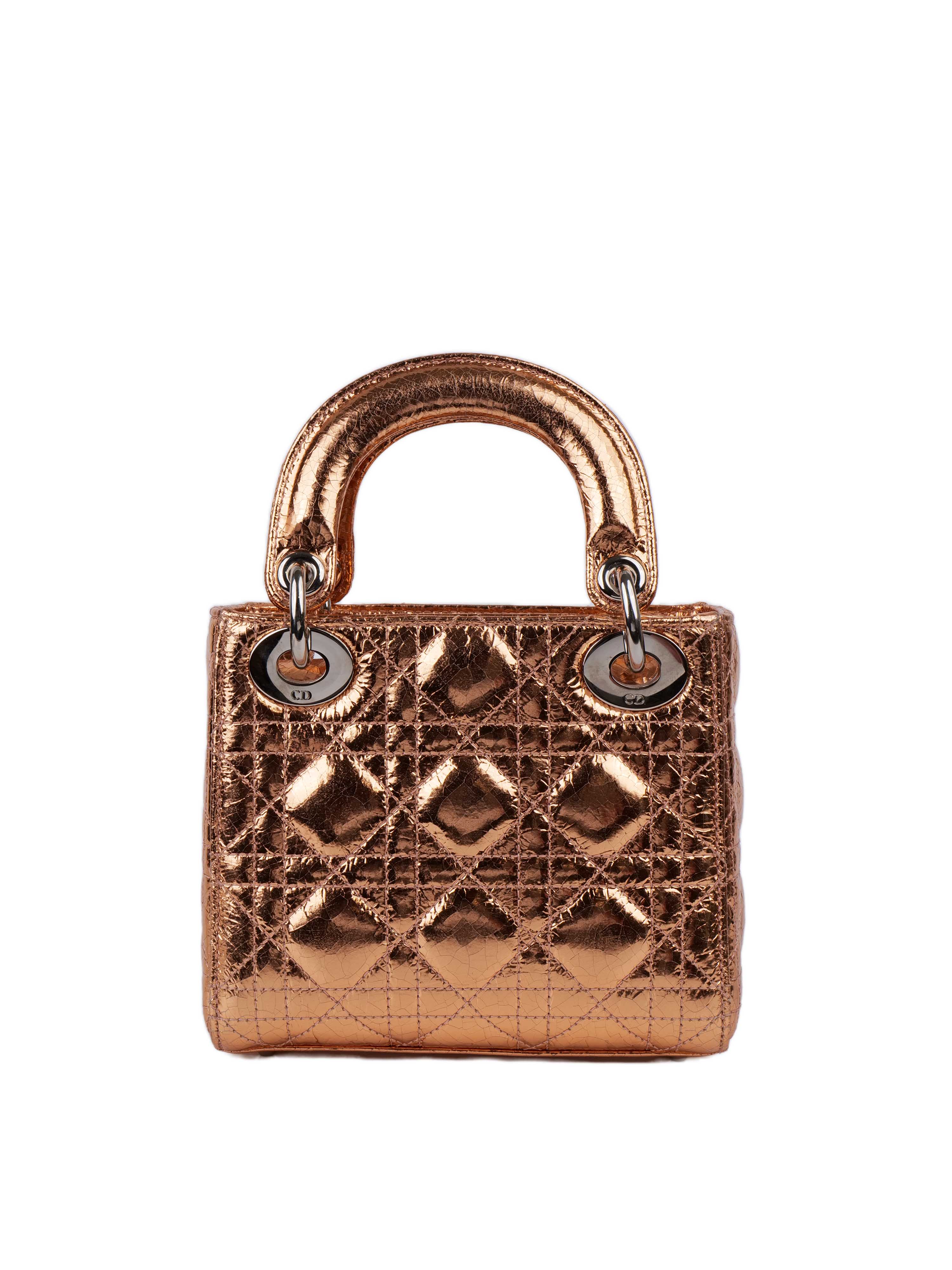 Dior Mini Lady Dior Handbag in Copper Metallic | Luxury Crossbody Bag for Women | Perfect for Parties, Dates & Special Occasions