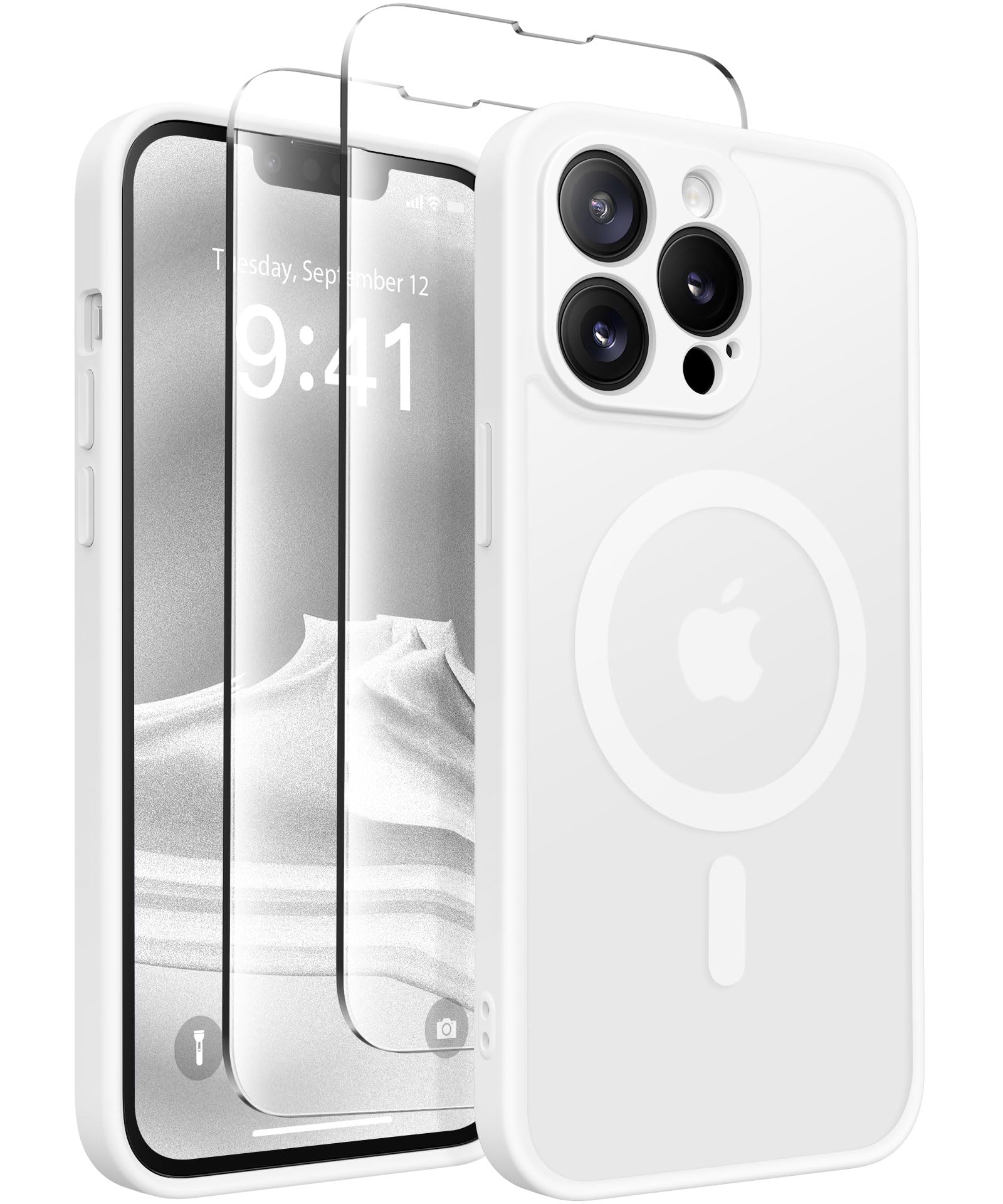 CAPRRO Magnetic iPhone 13 Pro Max Case - Slim Shockproof Matte Translucent Cover with MagSafe Compatibility & Full Camera Protection | Perfect for Everyday Use, Travel & Outdoor Activities (6.7