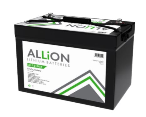 ALLiON 12V 105Ah Deep Cycle Lithium Battery for RV, Marine, Solar Power & Off-Grid Applications - Long Lasting Rechargeable LiFePO4 Battery