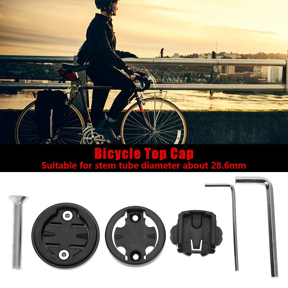 Anodized Aluminum Bicycle Headset Top Cap with Computer & Stopwatch Mount - Durable Bike Accessory for Cycling, Commuting & Fitness Tracking