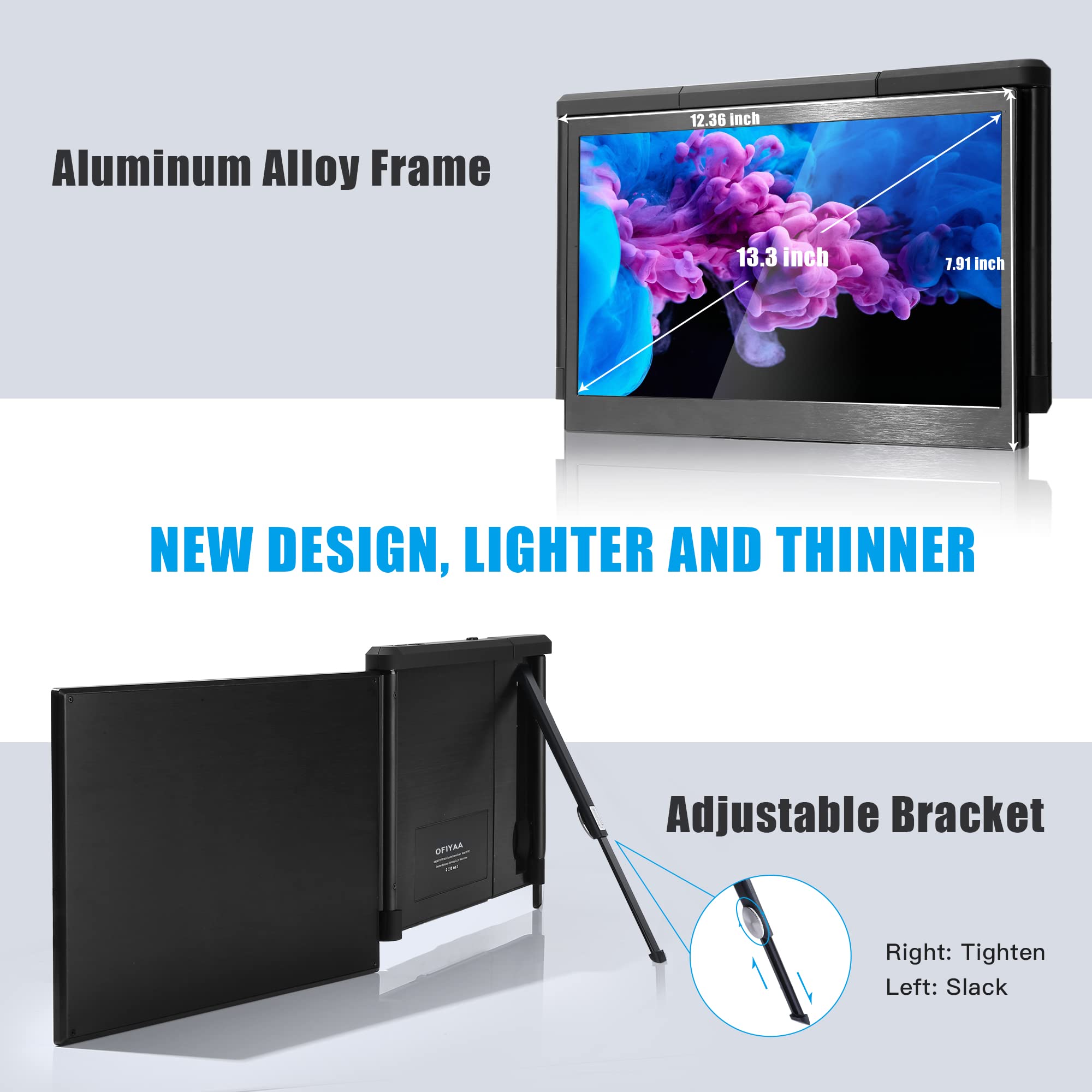 **Alecewey P2 PRO Triple Portable Monitor for Laptop - 13.3
