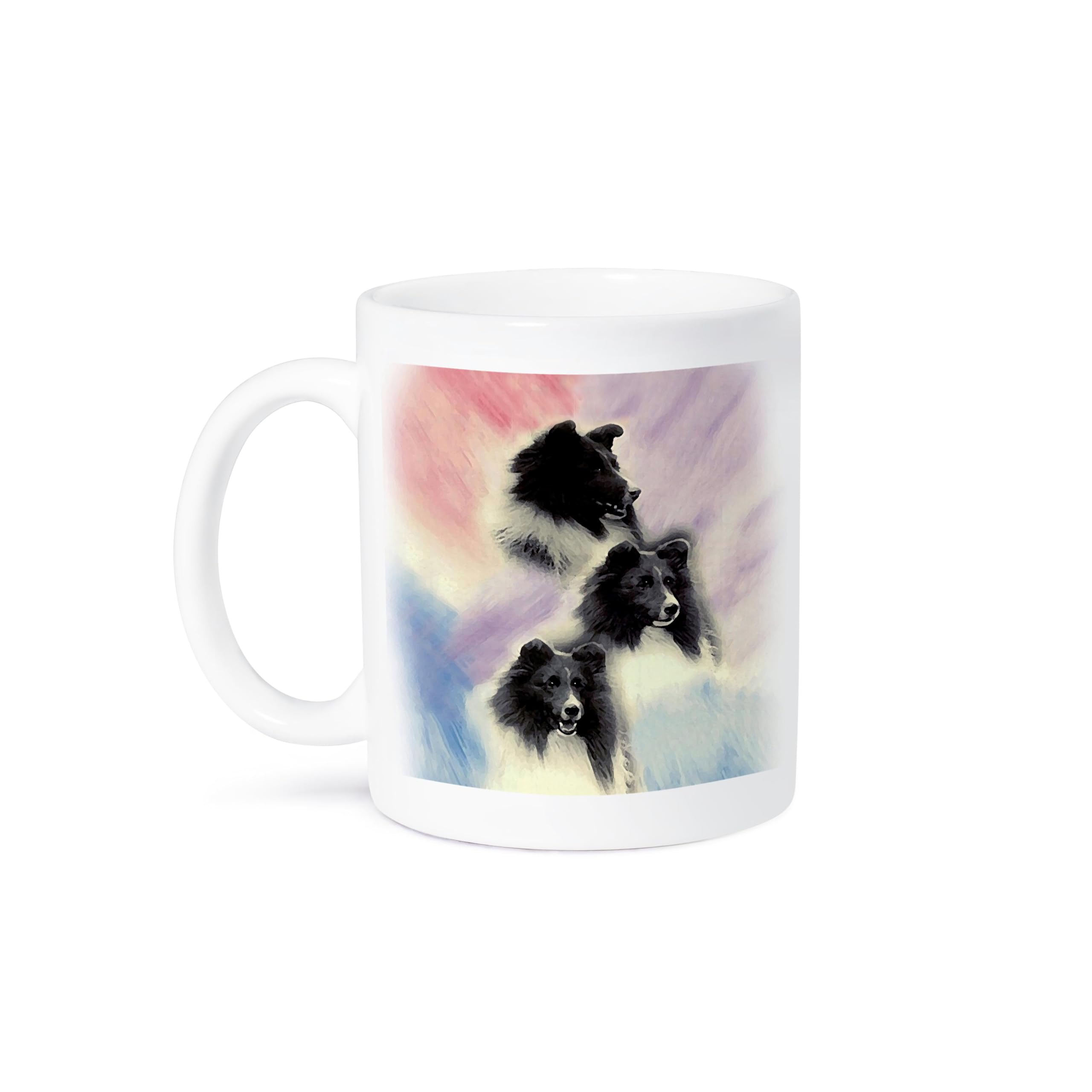 3dRose Black Sheltie Dog Ceramic Coffee Mug - 11 oz Insulated Cup for Hot & Cold Drinks - Perfect for Tea, Coffee, or Gift for Dog Lovers