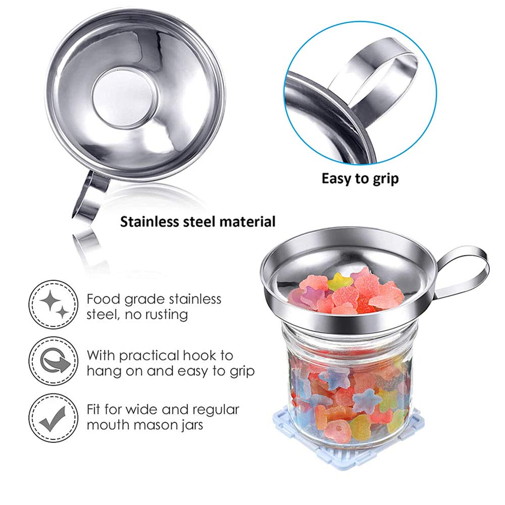 Stainless Steel Canning Jar Lifter Tongs with Canning Rack & Funnel Set - Kitchen Canning Tools for Home Preserving, Pickling, Jam Making - Perfect for Mason Jars, Home Canning & Food Storage