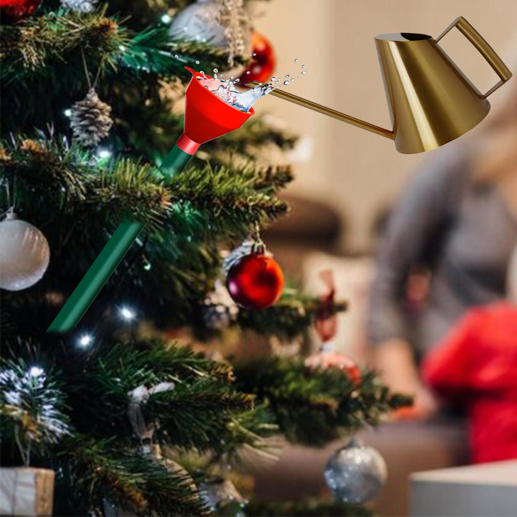 Christmas Tree Watering Funnel - Extra Long Tree Watering Spout System for Large Indoor & Outdoor Plants | Perfect for Xmas Trees, Potted Plants & Holiday Decorations (1 Pack)