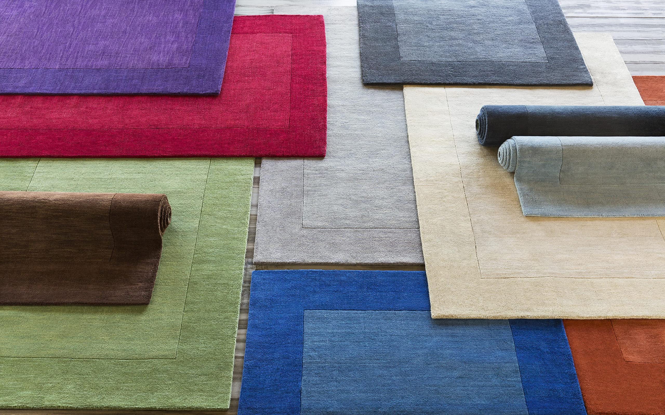 Mark&Day 8x8 Reims Modern Wool Area Rug - Grass Green Square Carpet for Living Room, Bedroom, Kitchen | Soft & Durable Home Decor | Perfect for Cozy Spaces & High-Traffic Areas