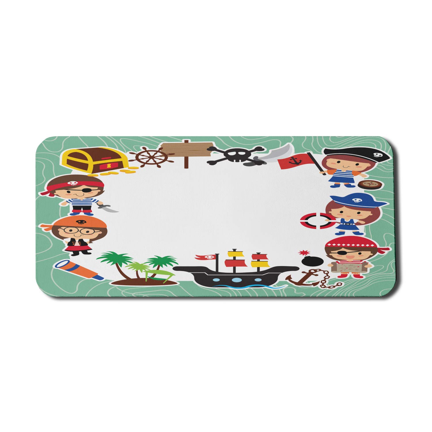 Ambesonne Pirate Explorer Cartoon Mouse Pad - Non-Slip Rubber Gaming Mousepad 35