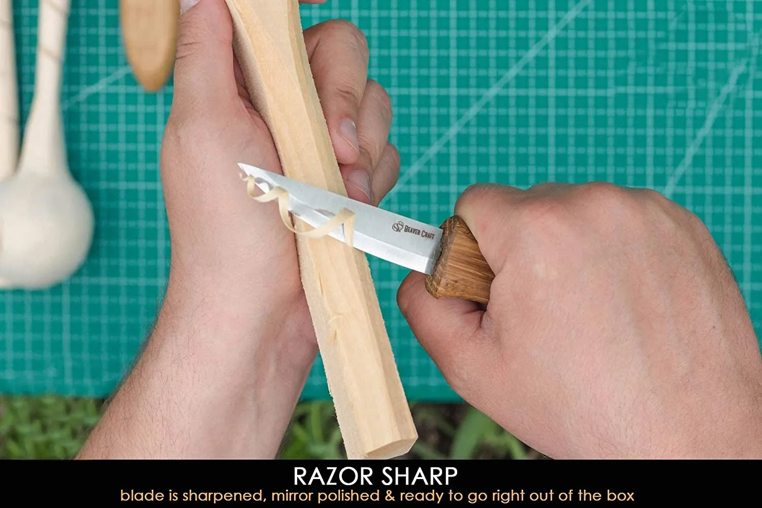 BeaverCraft C4 Small Whittling Knife with Oak Handle - Perfect for Wood Carving, Whittling, and DIY Crafts - Ideal for Beginners and Professionals