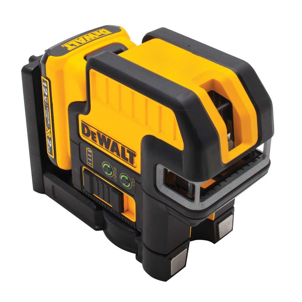 DEWALT DW0822LG 12V MAX Green Cross Line Laser Level with 2 Spot - Self-Leveling for Construction, Carpentry, and DIY Projects