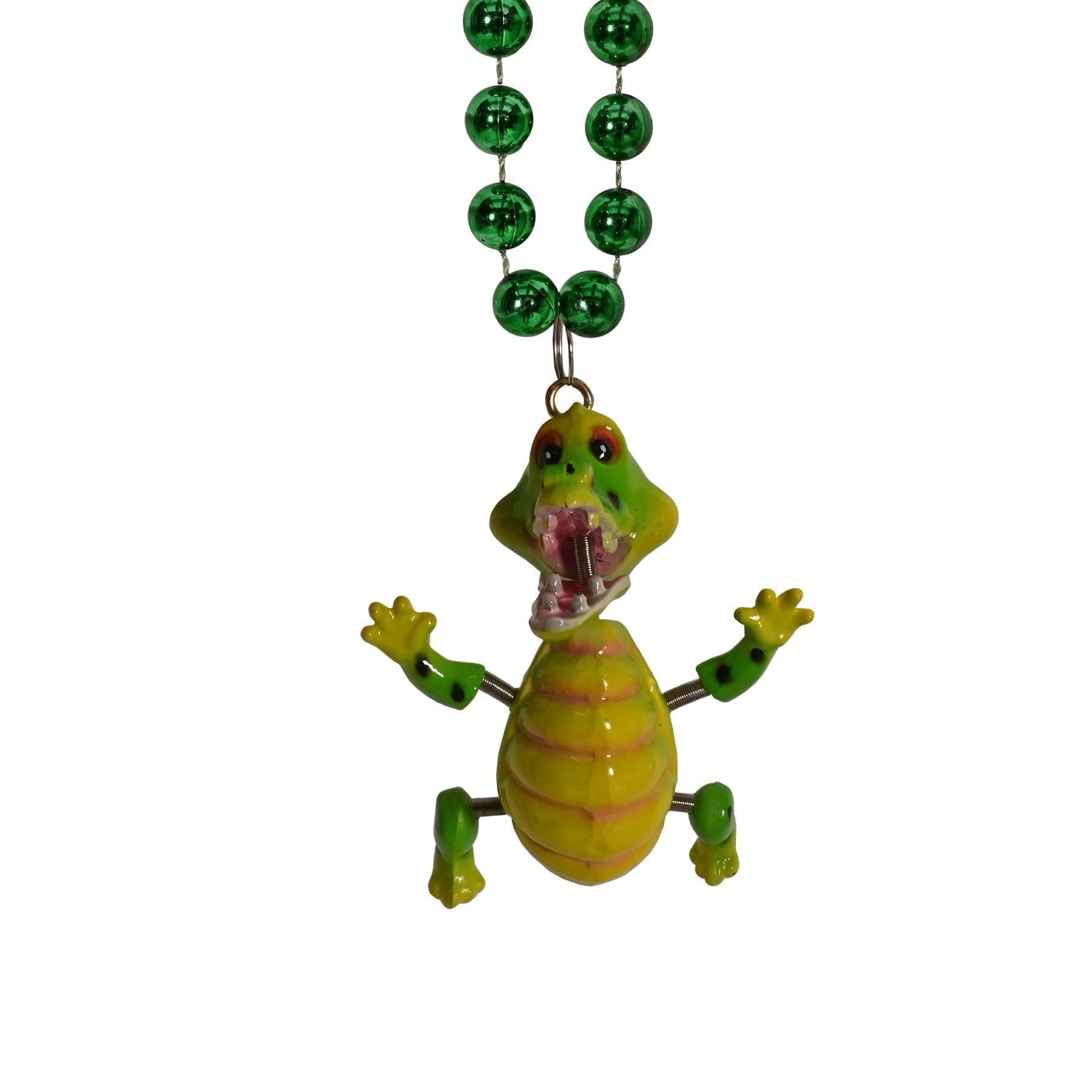 12 Pack Beistle Bead Necklaces with Bobble Alligator Medallion - Fun Mardi Gras Party Favors & Costume Accessories for Kids & Adults