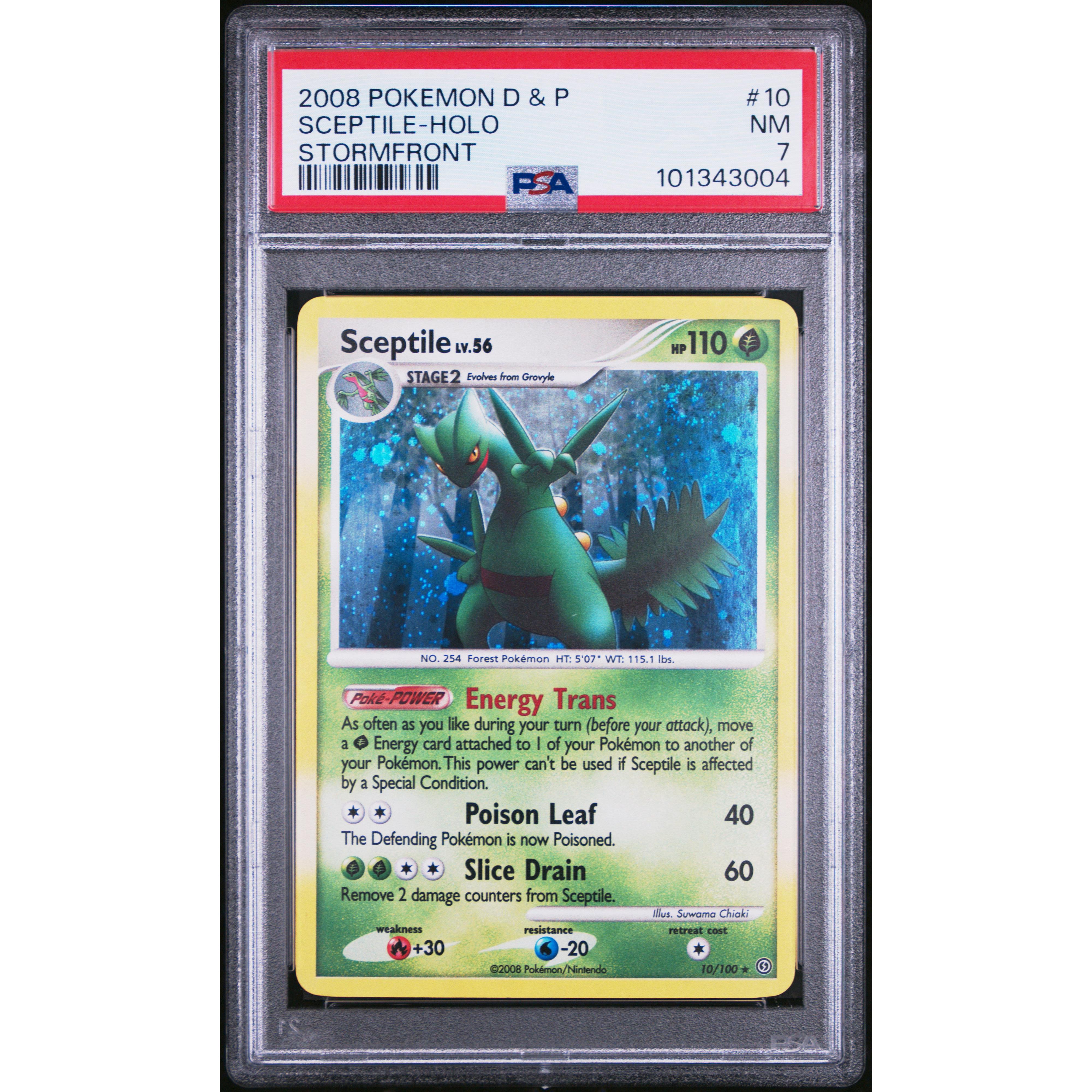 2008 Pokemon Diamond & Pearl Stormfront Sceptile 10/100 PSA 7 Graded Card - Rare Collectible for Pokemon TCG Fans & Gaming Enthusiasts - Perfect for Display, Trading, and Investment