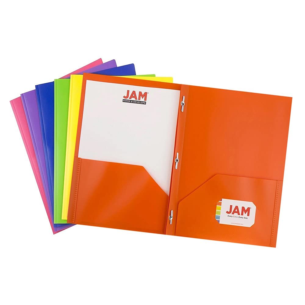 Durable Plastic POP Folders with Metal Prongs - 2 Pocket File Folders in Assorted Colors - 6 Pack for School, Office & Home Organization - Perfect for Documents, Papers & Homework
