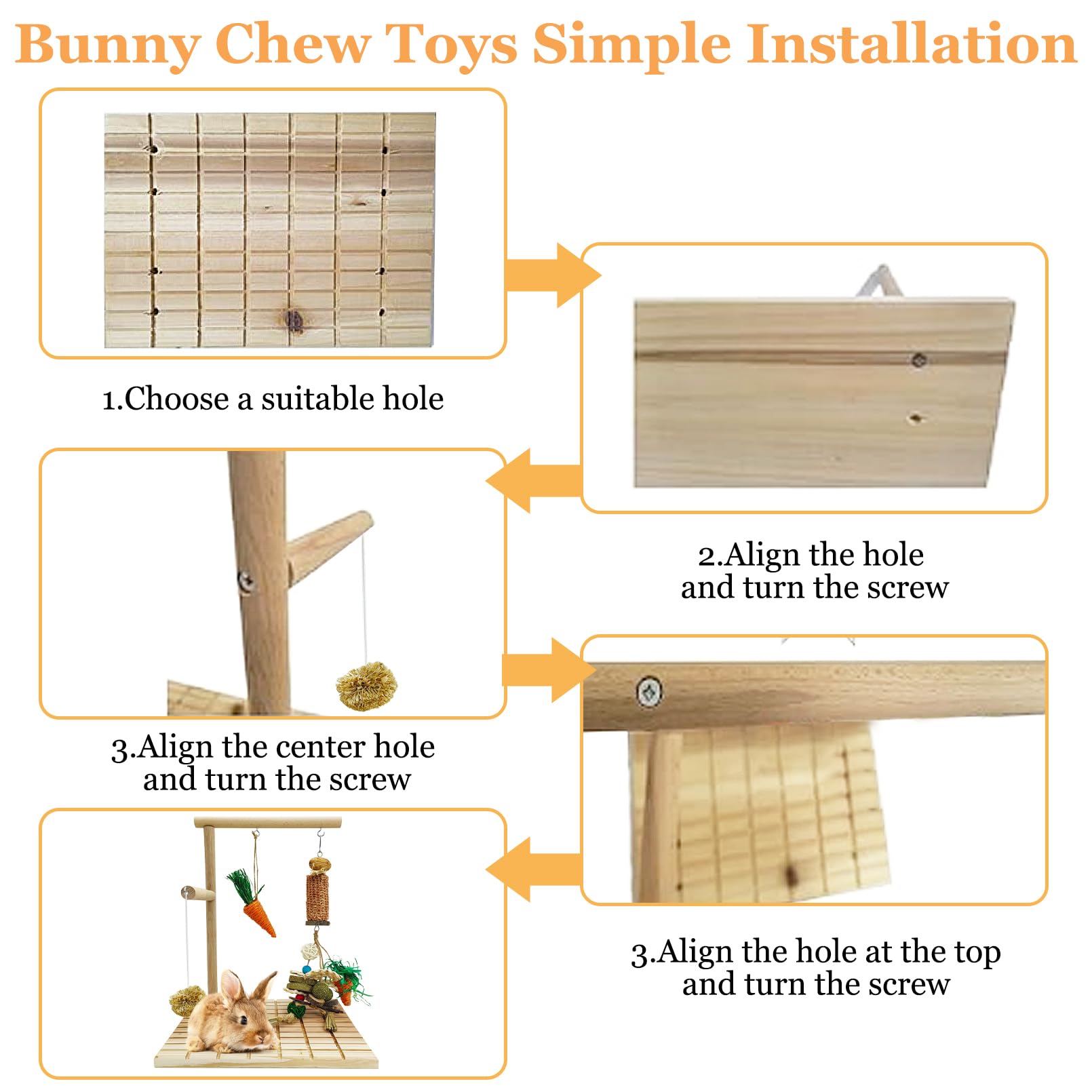 Hamiledyi Bunny Scratch Toy - Natural Wood Chewing & Scratching Board for Rabbits, Indoor Bunnies & Small Pets - Teeth Care & Boredom Relief - Perfect for Playtime, Cage Enrichment & Dental Health