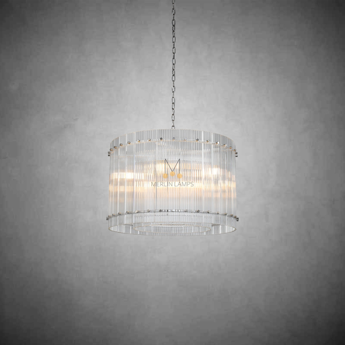 Modern Round Crystal Chandelier - Elegant Ceiling Light Fixture for Living Room, Dining Room & Kitchen | Perfect for Home Decor, Wedding Venues & Restaurants