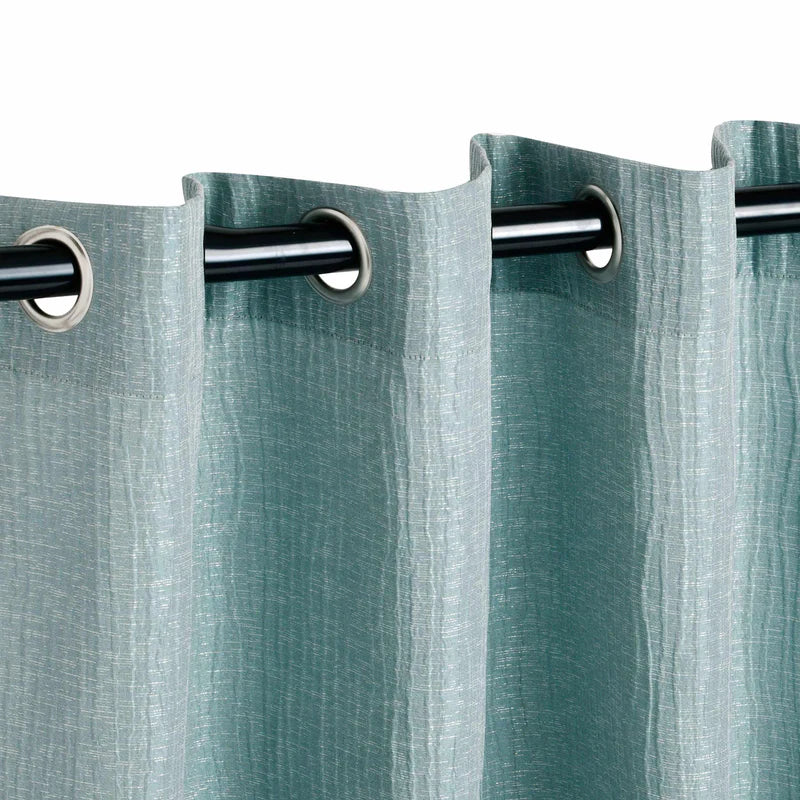 Elegant Metallic Cascade Jacquard Solid Textured Curtain Set for Living Room & Bedroom - Blackout Window Drapes with Luxury Finish