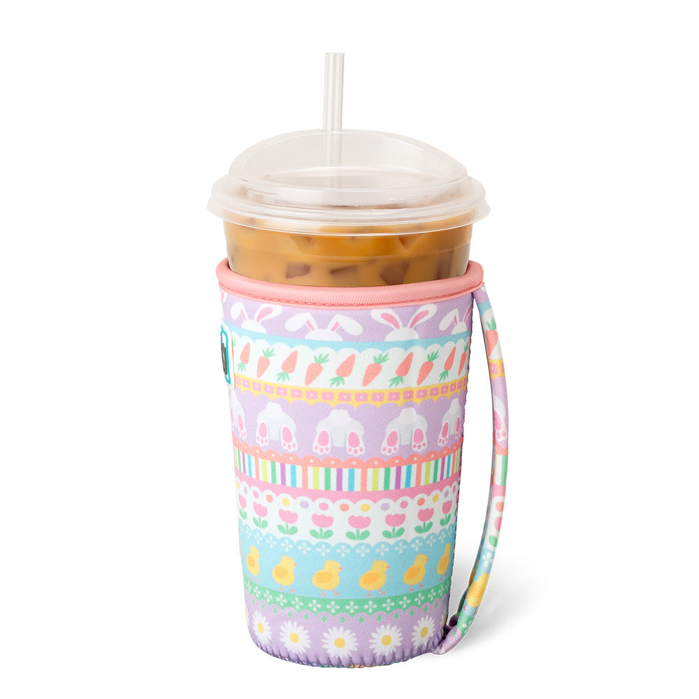 Bunny Trail Medium Iced Cup Coolie - Insulated Coffee Sleeve for 16oz Cups, Perfect for Iced Coffee, Bubble Tea & Cold Drinks - Great for Office, Travel & Outdoor Activities