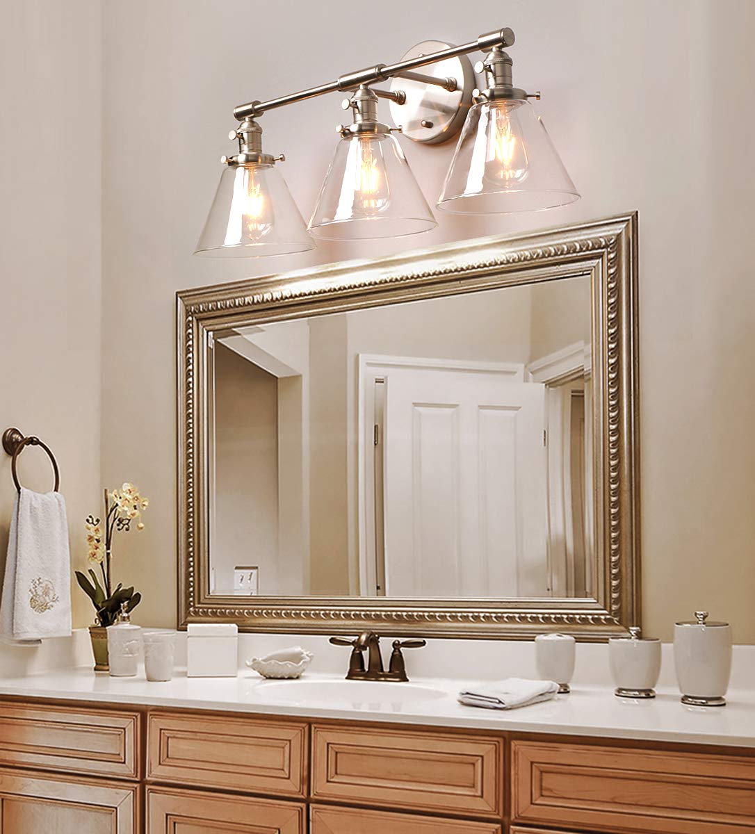 Phansthy 3-Light Brushed Nickel Wall Sconce - 7.3