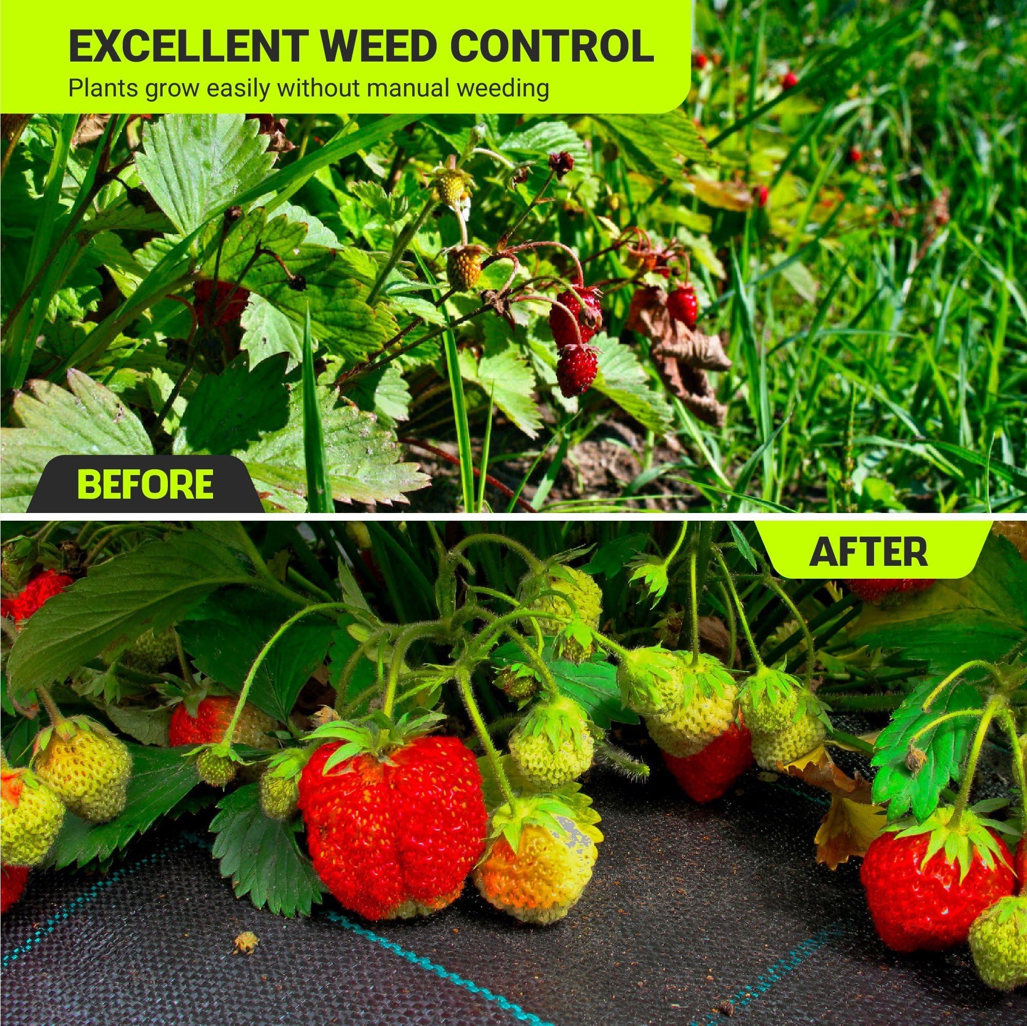 5ft x 500ft Heavy Duty Weed Barrier Landscape Fabric - Premium Weed Block Gardening Mat with Free Scissors & Gloves - Durable Ground Cover for Vegetable Gardens, Flower Beds & Landscaping Projects - Stops Weeds Naturally for Healthier Plants