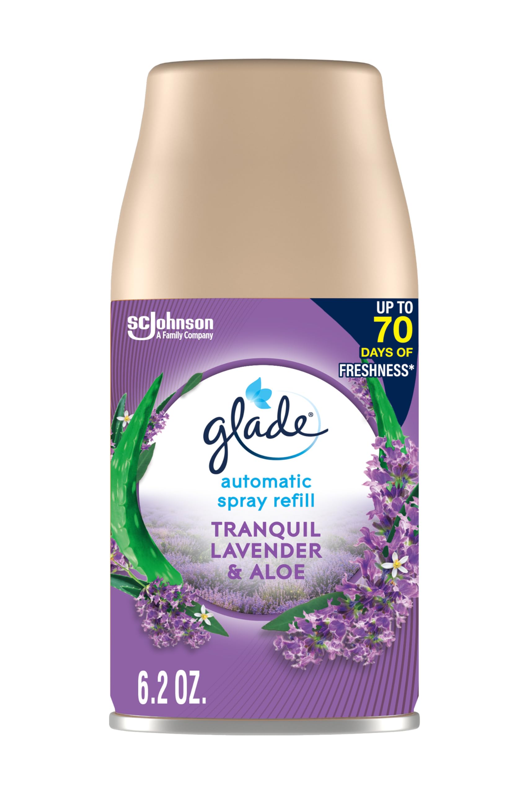 Glade Automatic Spray Refill - Lavender & Aloe Scented Air Freshener for Home, Bathroom & Office - 6.2 Oz - Long-Lasting Fragrance for Relaxation & Stress Relief