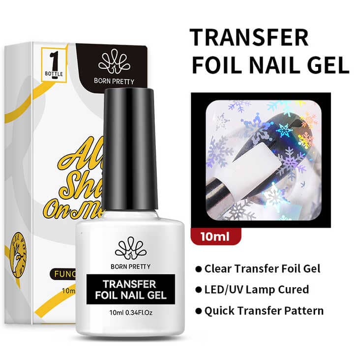 Born Pretty Foil Transfer Gel for Nail Art - Easy Metallic Foil Application for DIY Manicures & Professional Salon Use