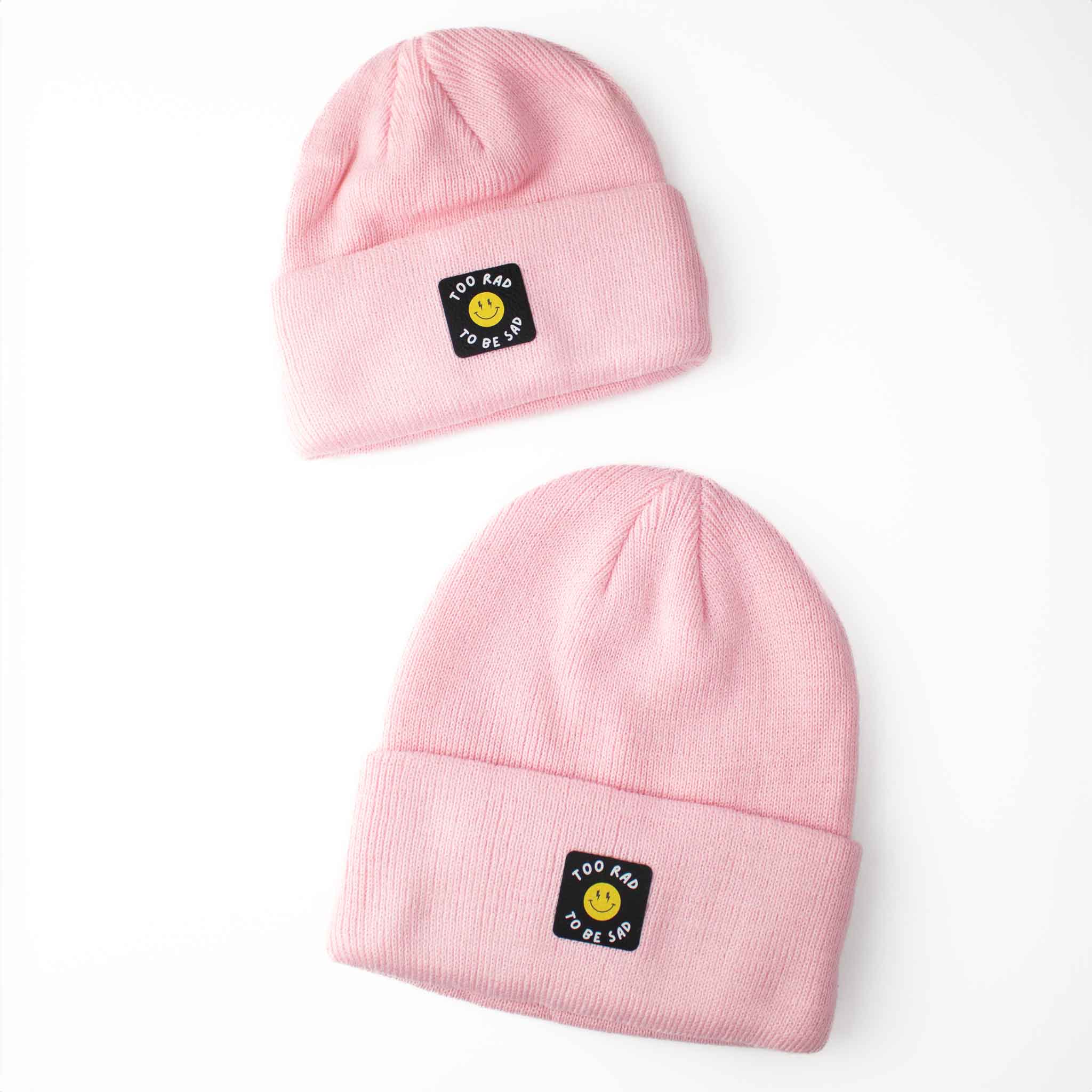Too Rad To Be Sad Beanie - Soft Cotton Candy Color Unisex Winter Hat for Men & Women - Perfect for Cold Weather, Outdoor Activities, and Casual Streetwear