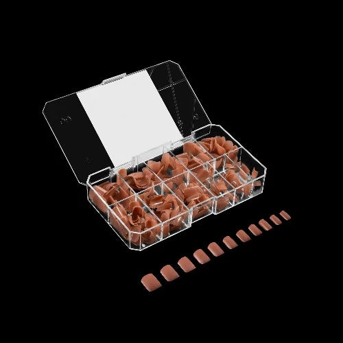 Apres Gel X Neutrals Imani Natural Nail Tips 150pc - Extra Short Square Shape for Soft & Natural Look | Perfect for DIY Manicures, Salon Use, and Special Occasions