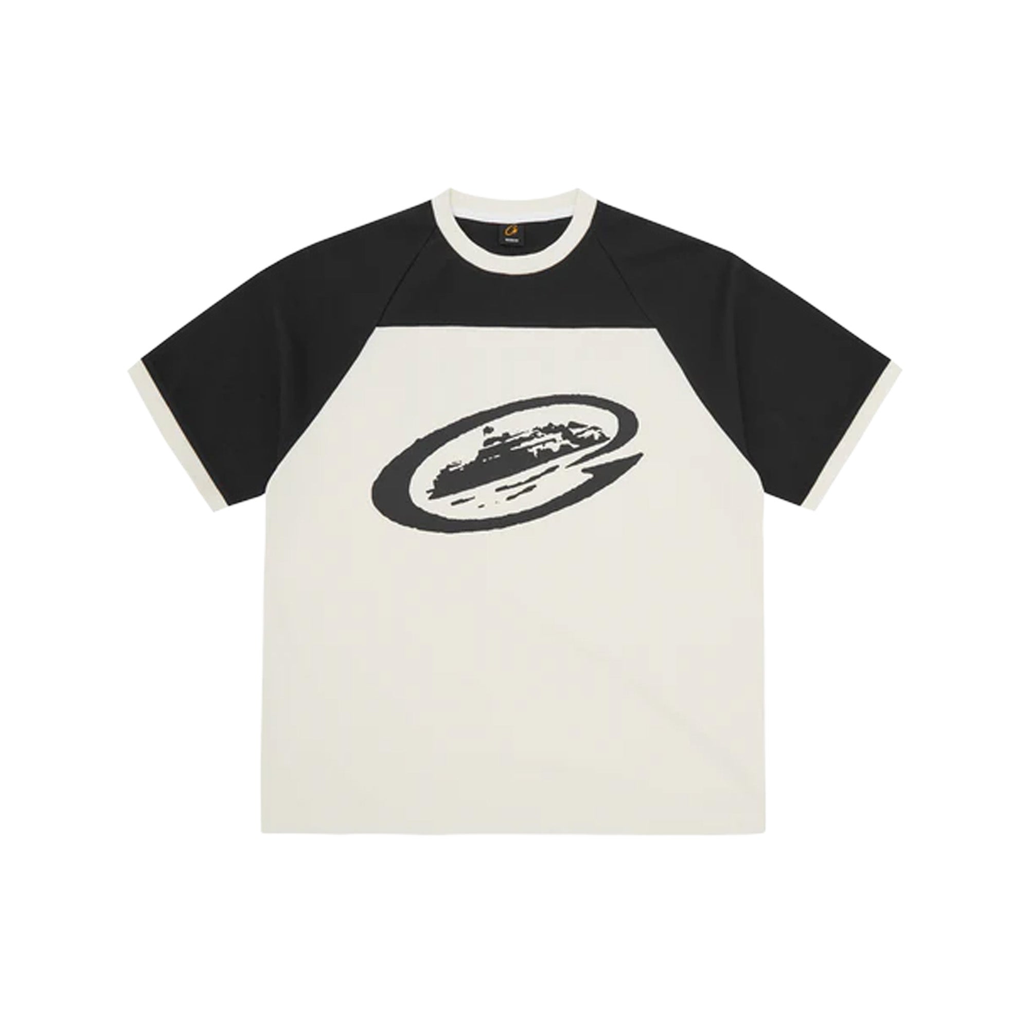 Corteiz Alcatraz Wrap Around Raglan Tee - Off White & Black | Stylish Streetwear for Men & Women | Perfect for Casual Outfits & Urban Fashion