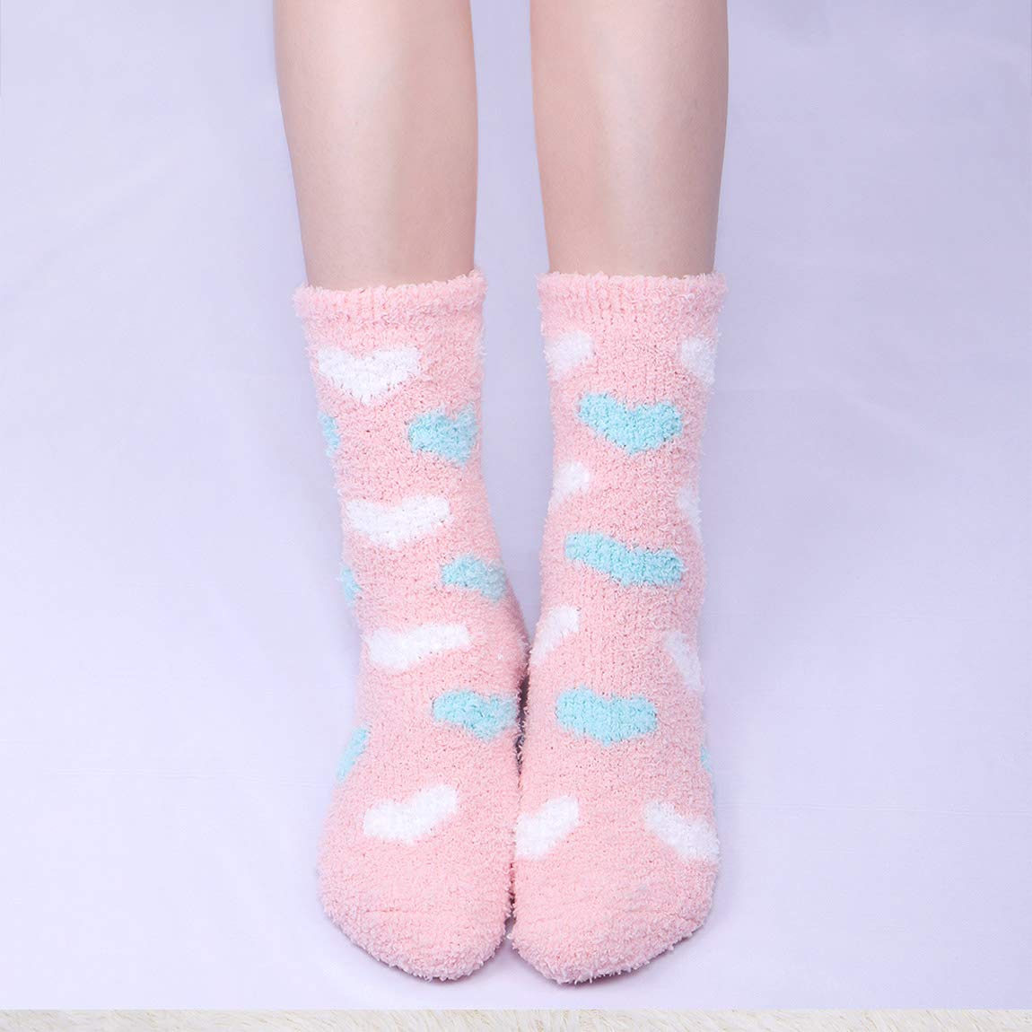 JaosWish Women's Cozy Fuzzy Socks - 6 Pairs Ultra Soft Fluffy Plush Socks for Sleeping, Winter & Christmas Gifts - Warm Comfortable House Socks for Women & Girls