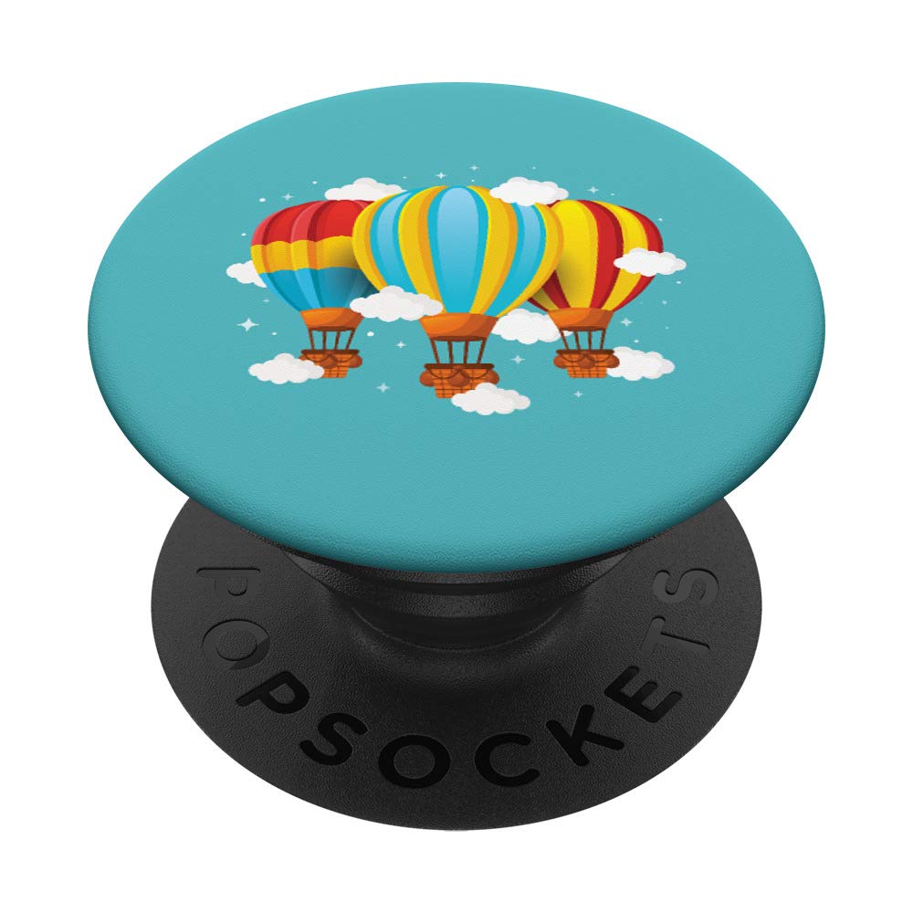 Hot Air Balloon Fan Gift - Swappable PopGrip Phone Grip & Stand for Balloon Festival Enthusiasts - Perfect for Travel, Events, and Phone Protection