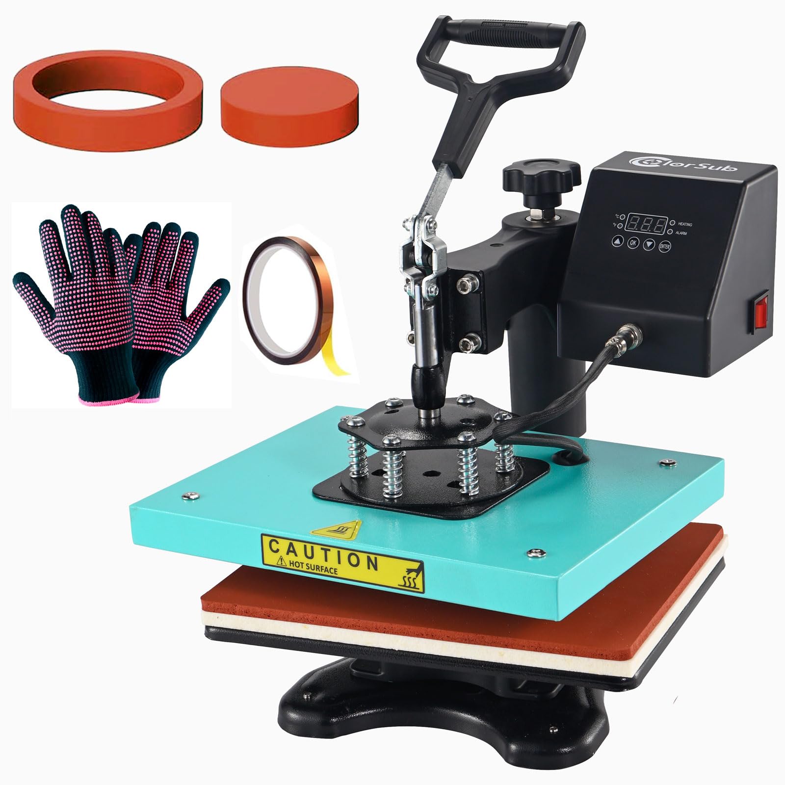 3-in-1 ColorSub Heat Press Machine for T-Shirts (9x12 Inch) - Sublimation Heat Transfer for DIY Crafts, Custom Apparel & Small Business Use