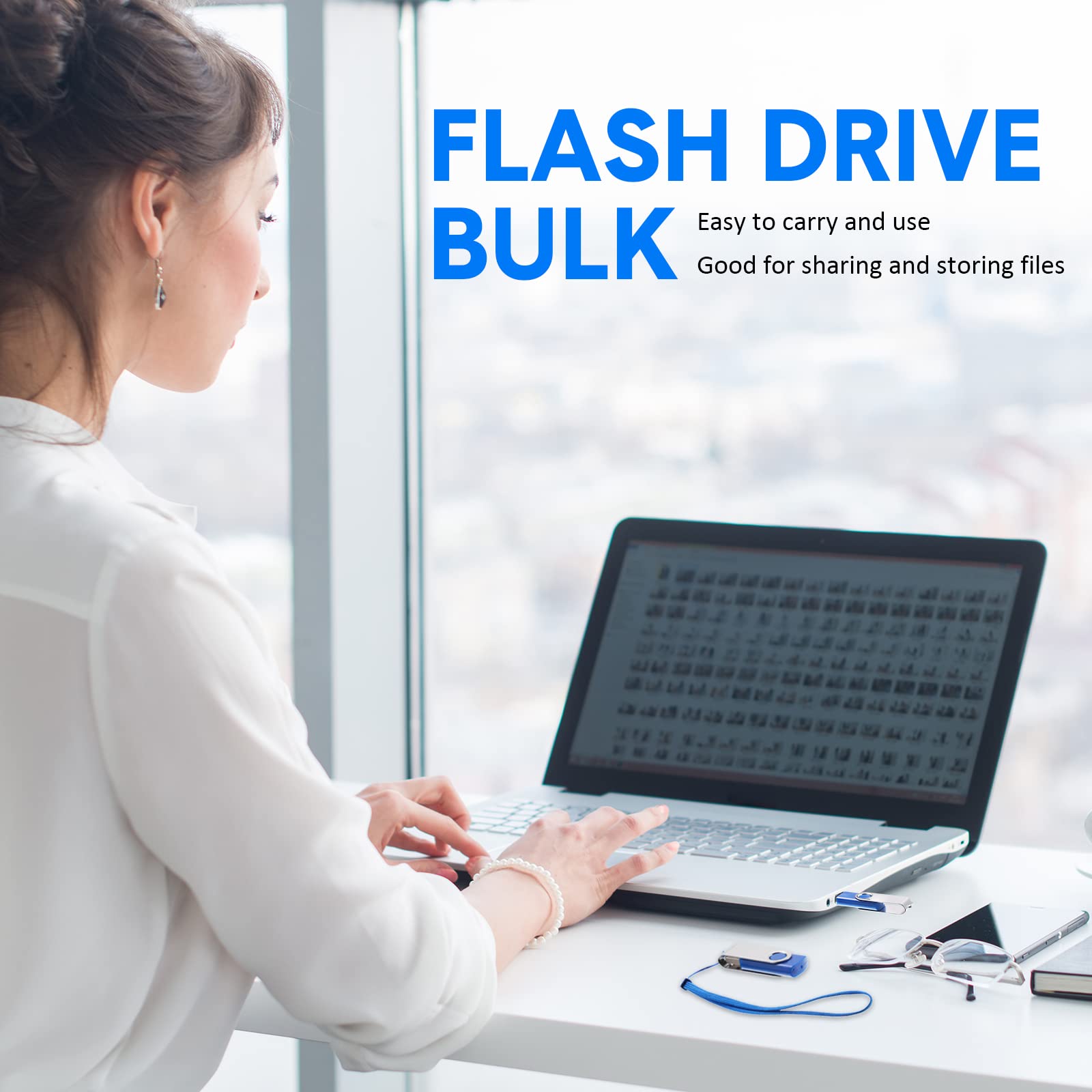 50-Pack 128MB USB 2.0 Flash Drives with Lanyards - Bulk Storage for Office & School