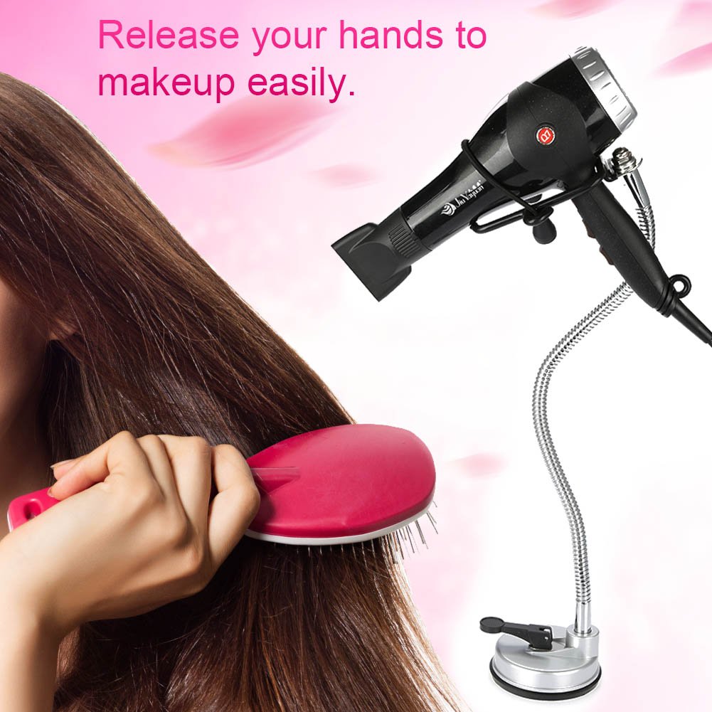 360° Rotating Hair Dryer Stand with Heavy Base - Adjustable Height Blow Dryer Holder for Salon & Home Use - Perfect for Countertops, Bathrooms & Styling Stations