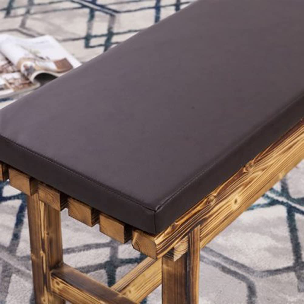 Waterproof Leather Bench Cushion 48 Inch - Outdoor/Indoor Thick Seat Pad for Garden Swing, Loveseat & Patio Furniture - Soft Comfy Wicker Cushion Cover - Perfect for Backyard, Deck, Porch & Sunroom Relaxation