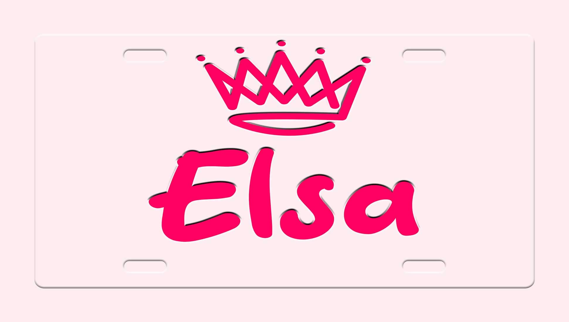 Makoroni - Personalized Elsa Name Aluminum Car License Plate for Women - Custom Gift for Disney Fans, Birthday, Christmas & Car Accessories
