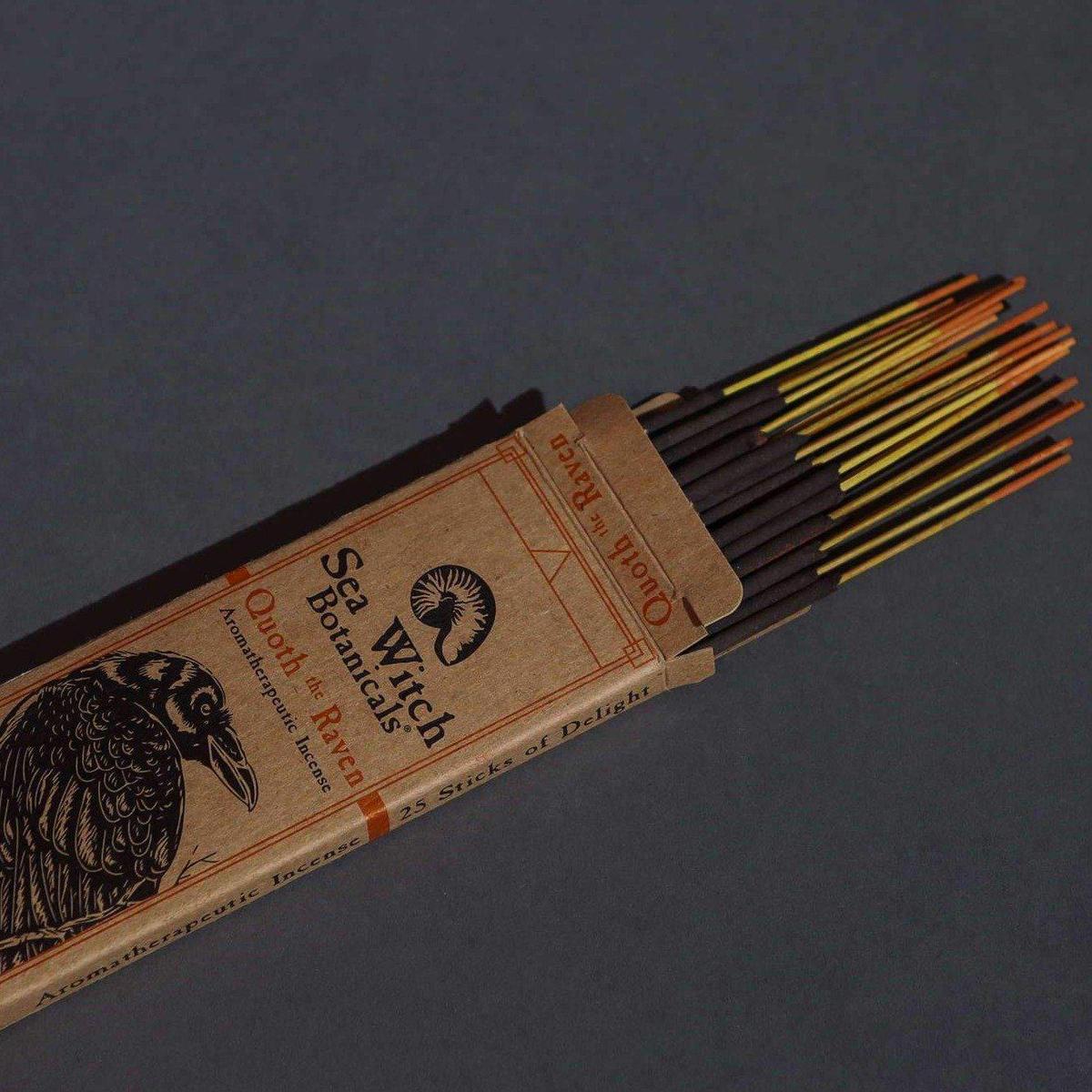 Quoth the Raven Scented Incense Sticks - Gothic Home Fragrance for Meditation, Yoga & Relaxation - Perfect for Halloween Decor & Edgar Allan Poe Inspired Spaces